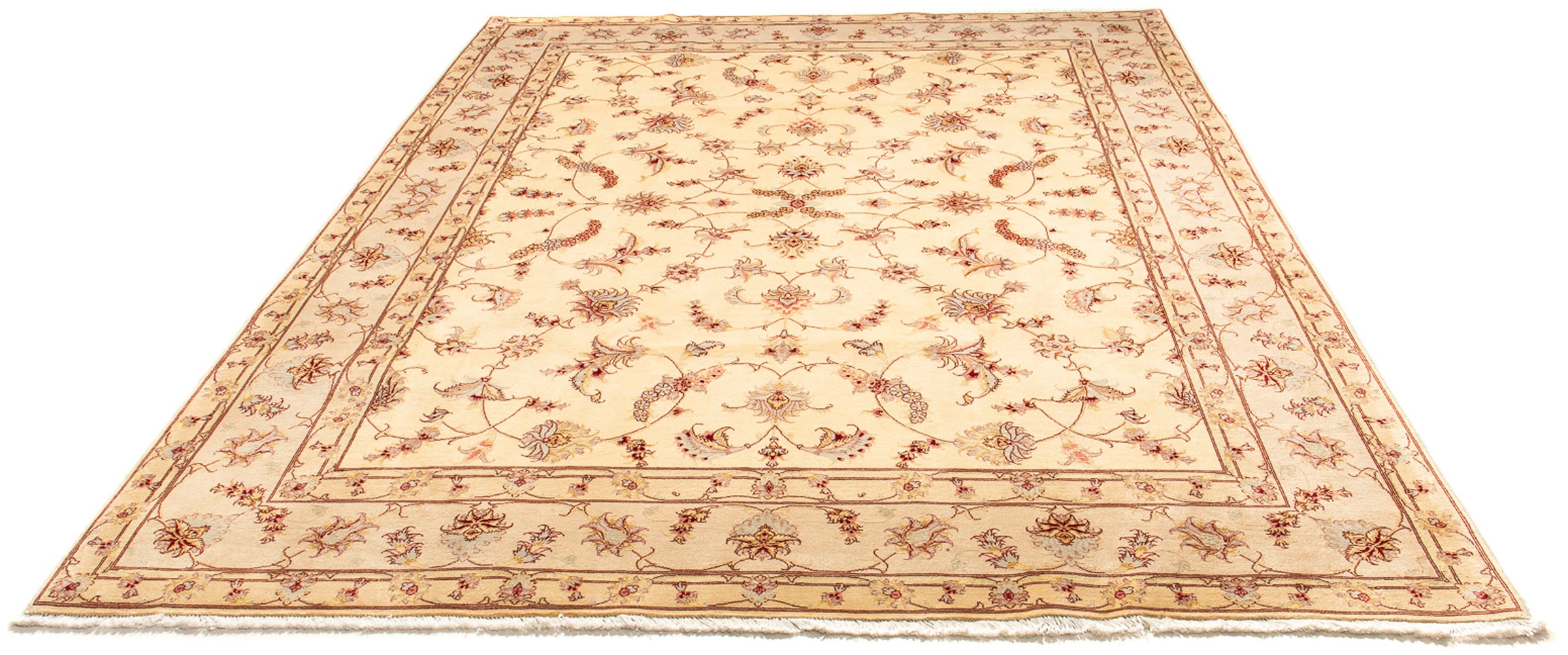 Image of morgenland Orientteppich »Perser - Täbriz - Royal - 256 x 200 cm - beige«, rechteckig, 7 mm Höhe, Wohnzimmer, Handgeknüpft, Einzelstück mit Zertifikat bei Ackermann Versand Schweiz