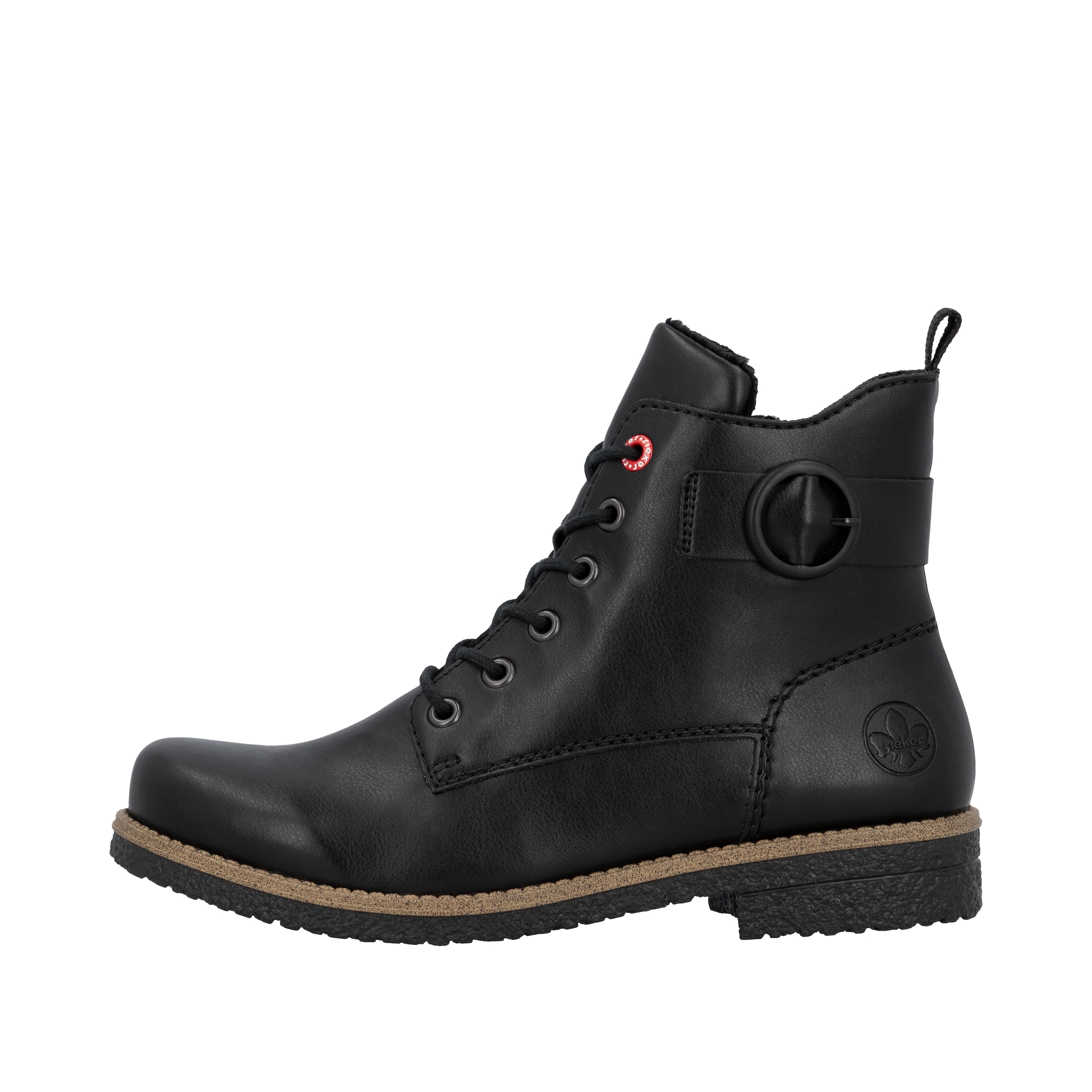 Rieker Schnürstiefelette  Schnürboots, Stiefelette, Blockabsatz mit dekorativer Zierschnalle