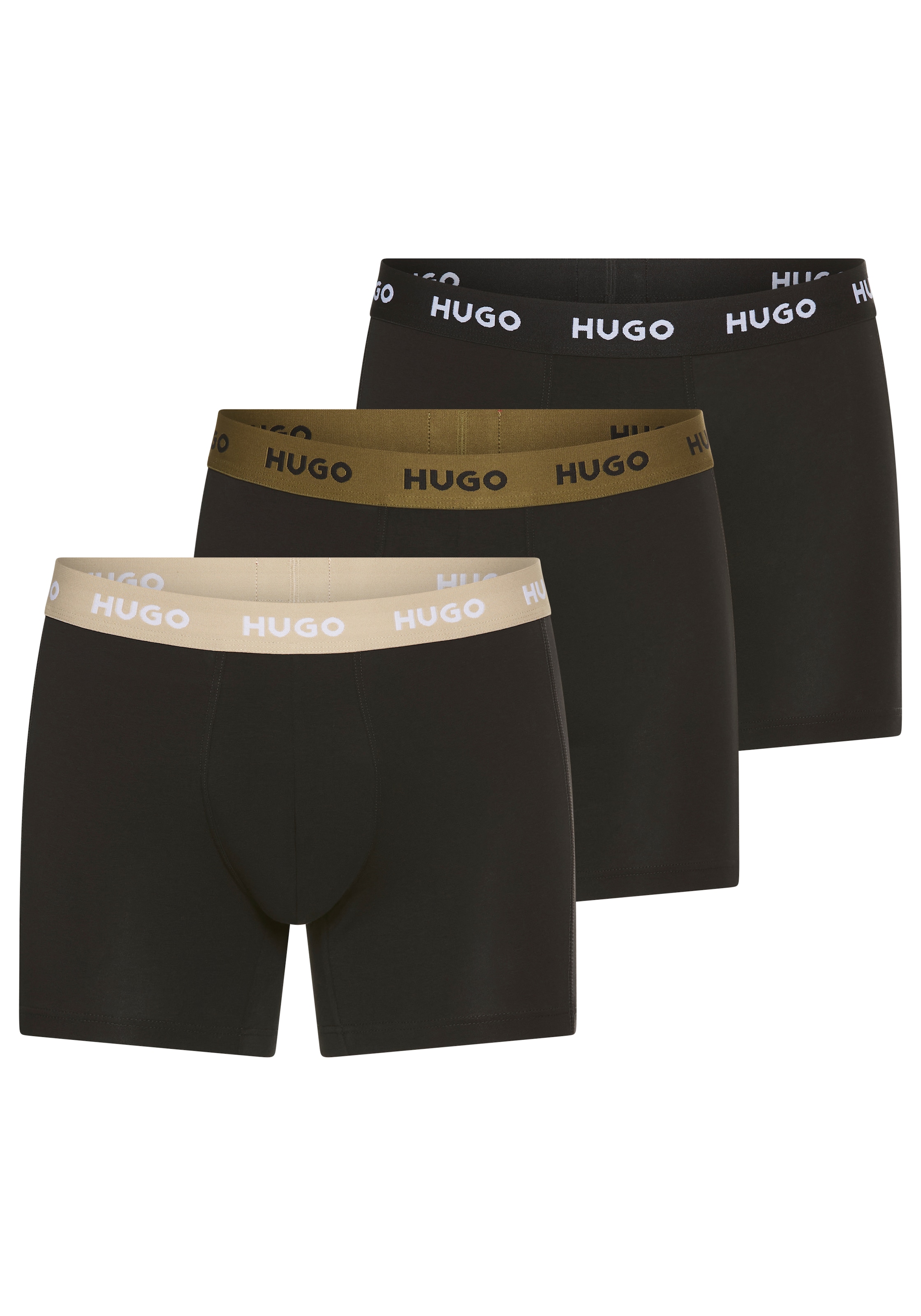 HUGO Underwear Boxer »BOXERBR TRIPLE« Packung, 3er, 3 Stk. mit elastischem Bund