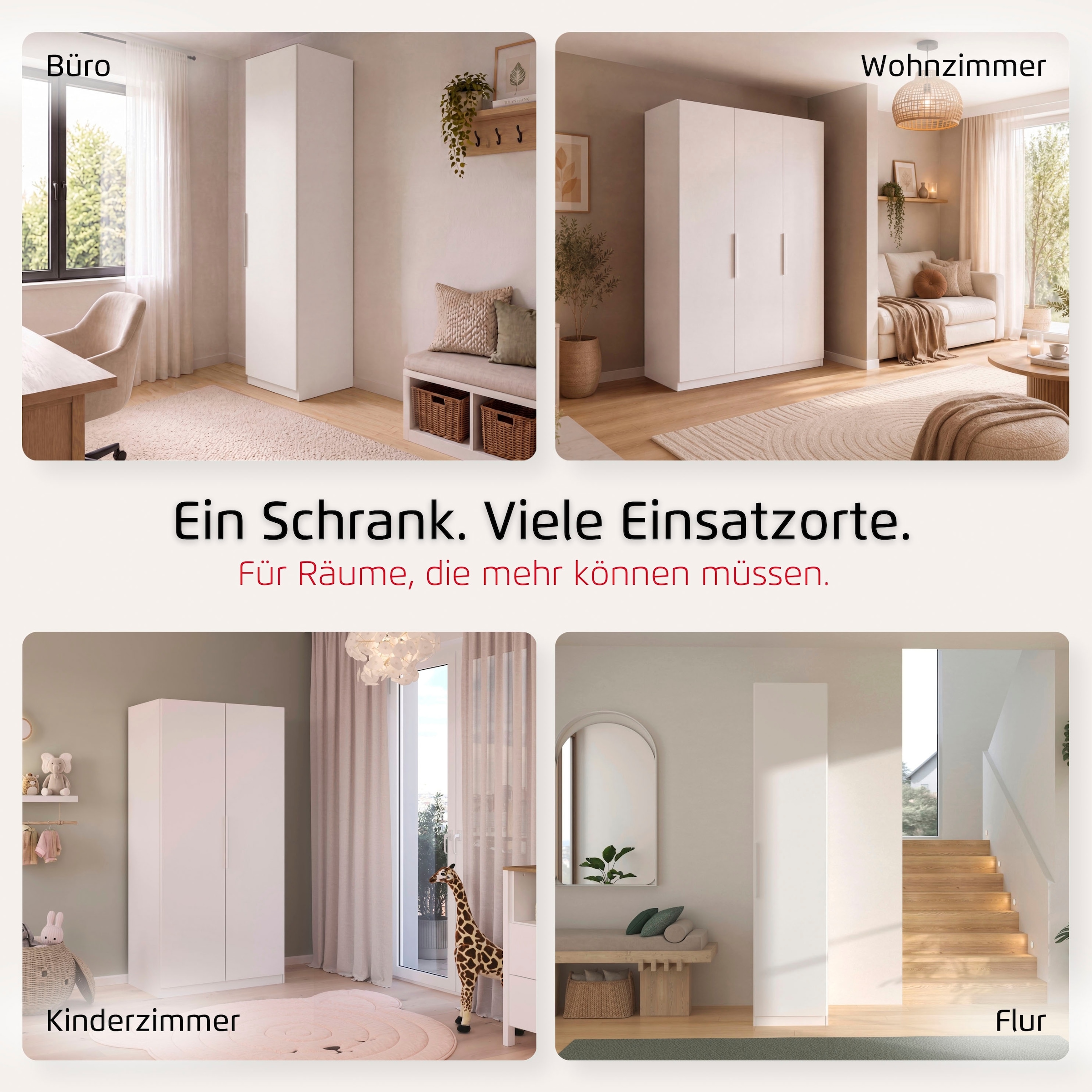 rauch »Schrank Möbel Schlafzimmer Garderobe Kinderzimmer WELTNEUHEIT TYNDA« PATENTIERTES SCHNELLMONTAGESYSTEM, Soft-Close-Funktion MADE IN GERMANY