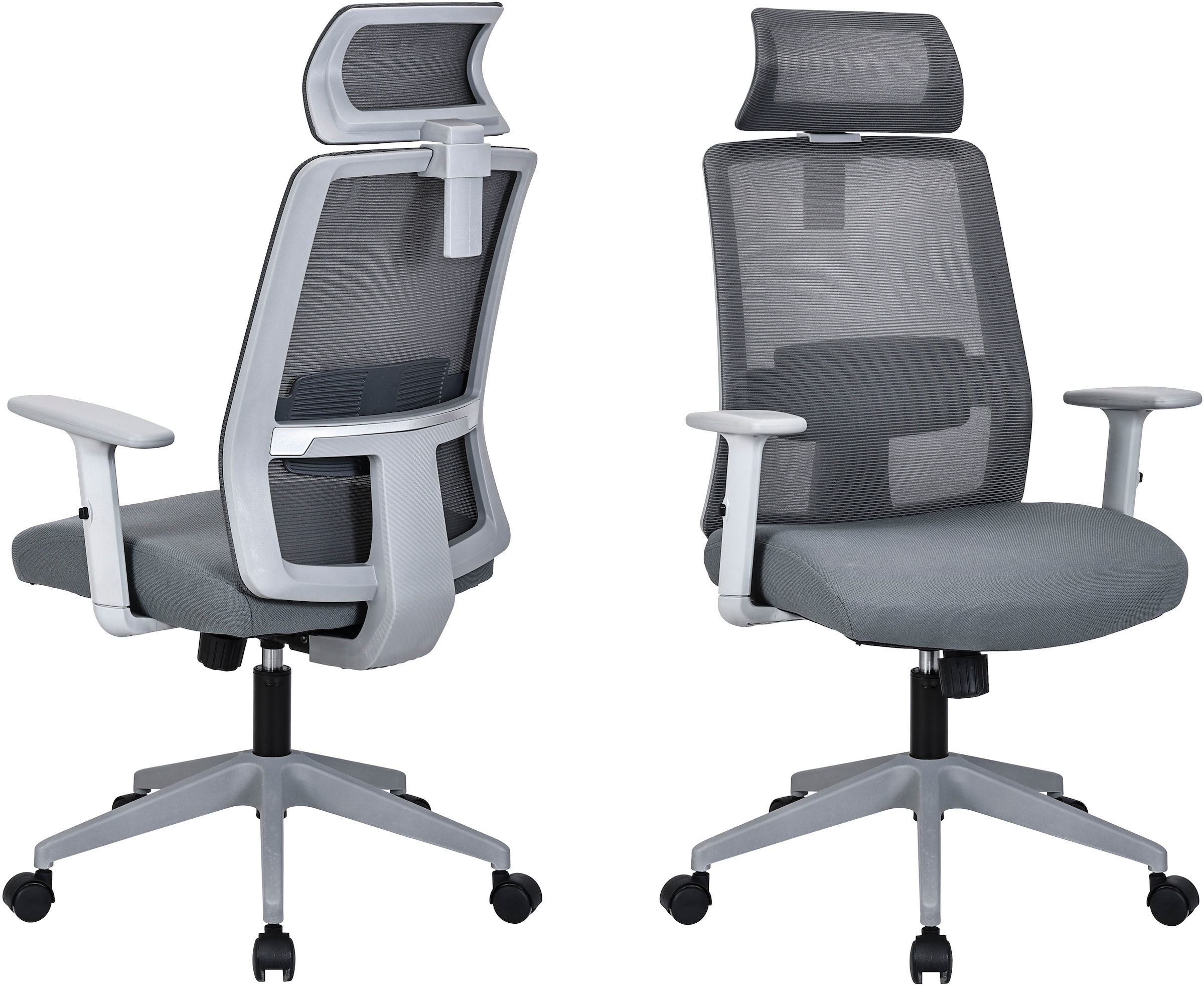 GOODproduct Chaise de bureau »Tallard, Mesh Schreibtischstuhl, ergonomische Ausstattung« () verstellbare Kopfstütze, Lumbalstütze & Armlehnen