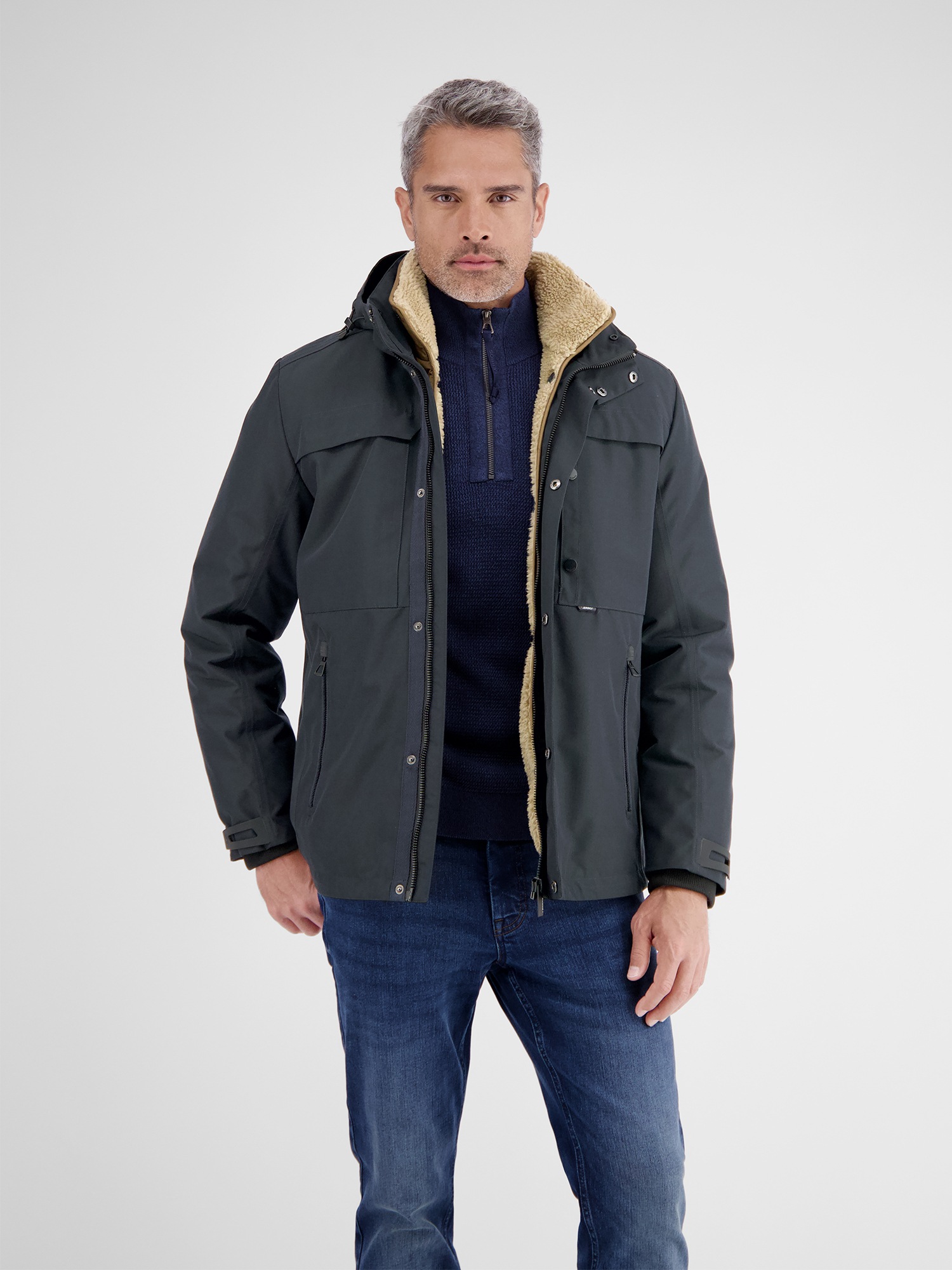 Image of LERROS Winterjacke "Herren Winterjacke mit herausnehmbarer Innenjacke" mit Kapuze
