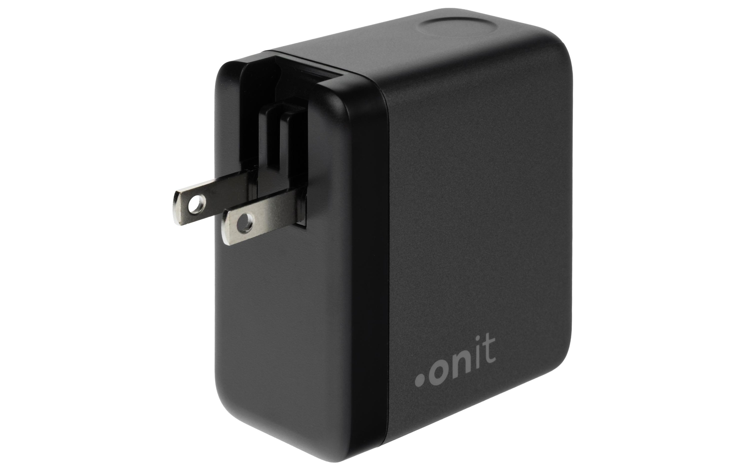 onit Chargeur USB »Travel 2C1A 70 W GaN« Chargeur de voyage avec adaptateurs interchangeables pour utilisation mondiale