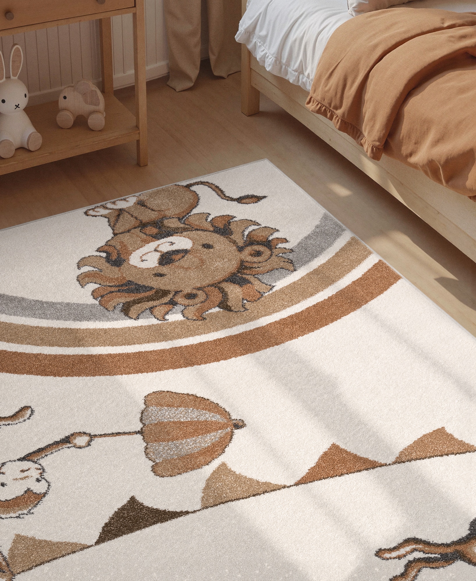 Villeroy & Boch Kinderteppich »Roar like a Lion Rainbow Party Teppich« rechteckig 9 mm Höhe Spielteppich weich, Kinderzimmer, Boho Kids Spielunterlage, Tieremotiv