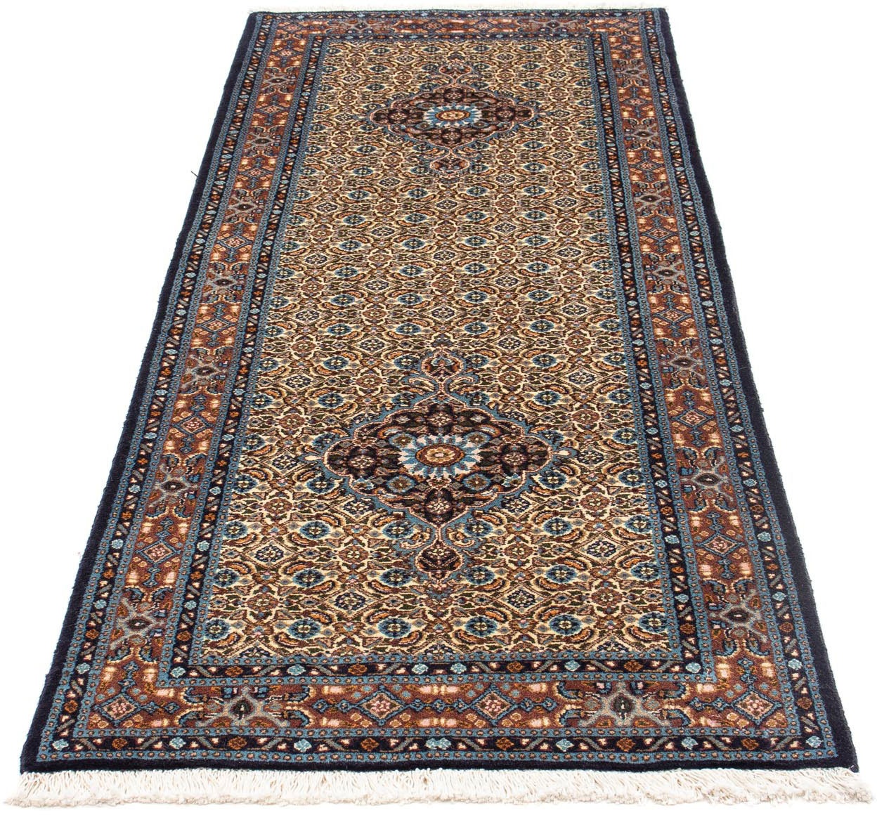 Image of morgenland Hochflor-Läufer »Moud Durchgemustert Beige 194 x 75 cm«, rechteckig, 1 mm Höhe, Handgeknüpft bei Ackermann Versand Schweiz