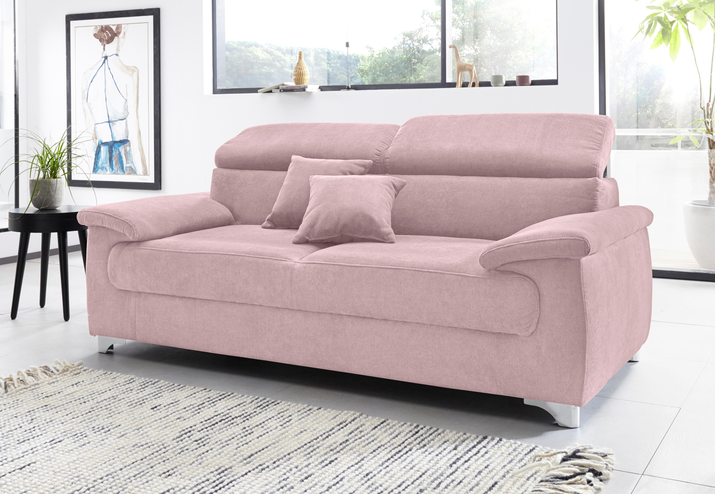 Image of DOMO collection 2,5-Sitzer "Mira inklusive Kopfteilverstellung für mehr Wohlfühlkomfort" elegant und modern, komfortabel, frei im Raum stellbar