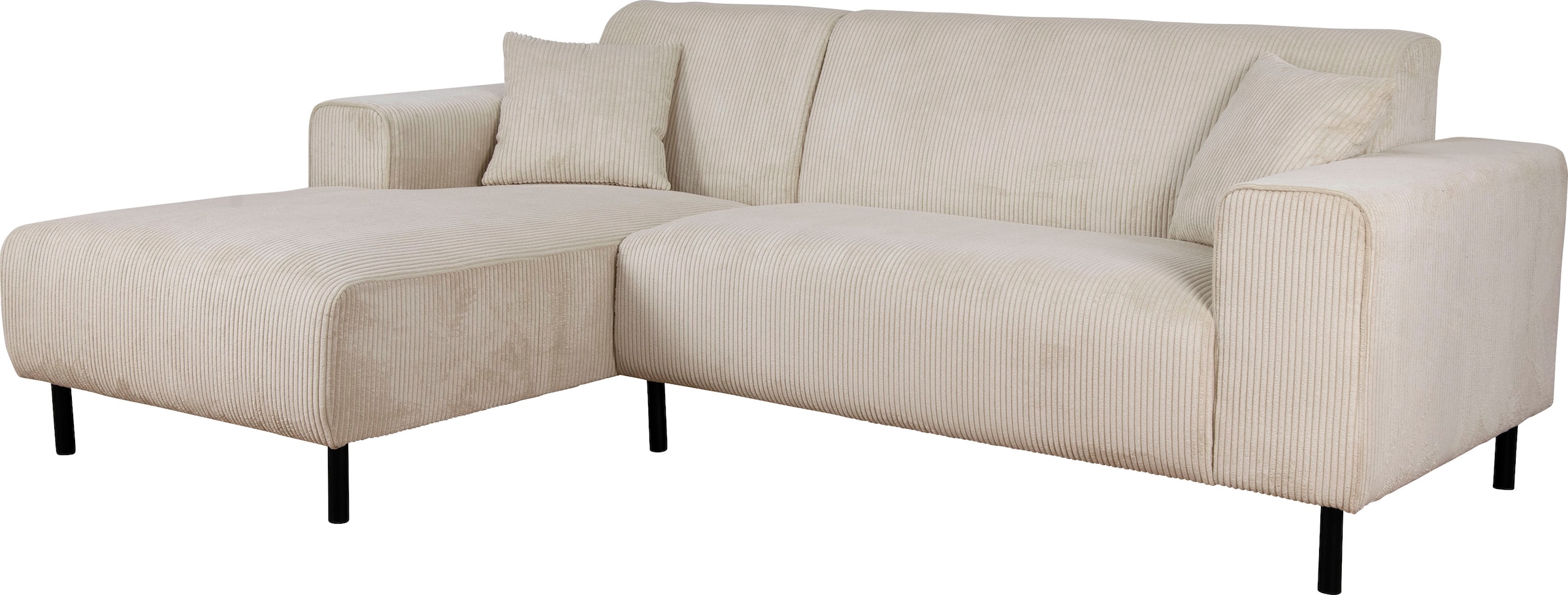Home affaire Ecksofa »ARROS L-Form mit Wellenunterfederung, Masse B/T/H: 235/163/81 cm« incl. Zierkissen, mit Recamiere rechts/links bestellbar, auch in Cord