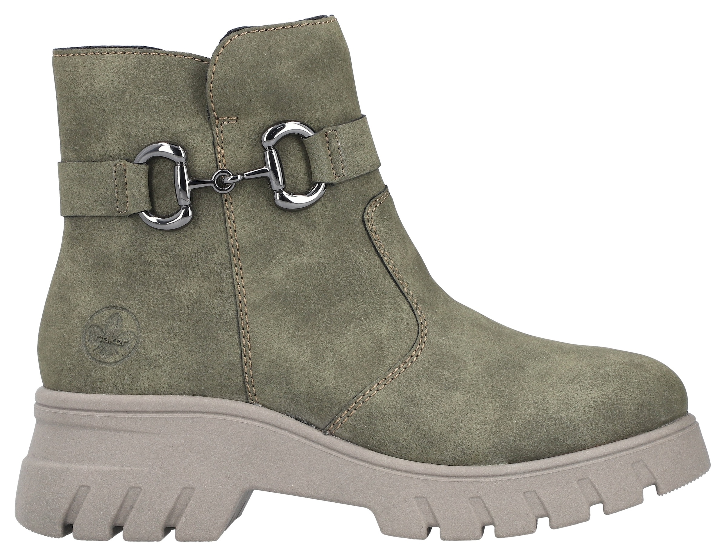 Rieker Winterstiefelette, Winterboots, Plateausohle, mit Zierschnalle und Innenreissverschluss