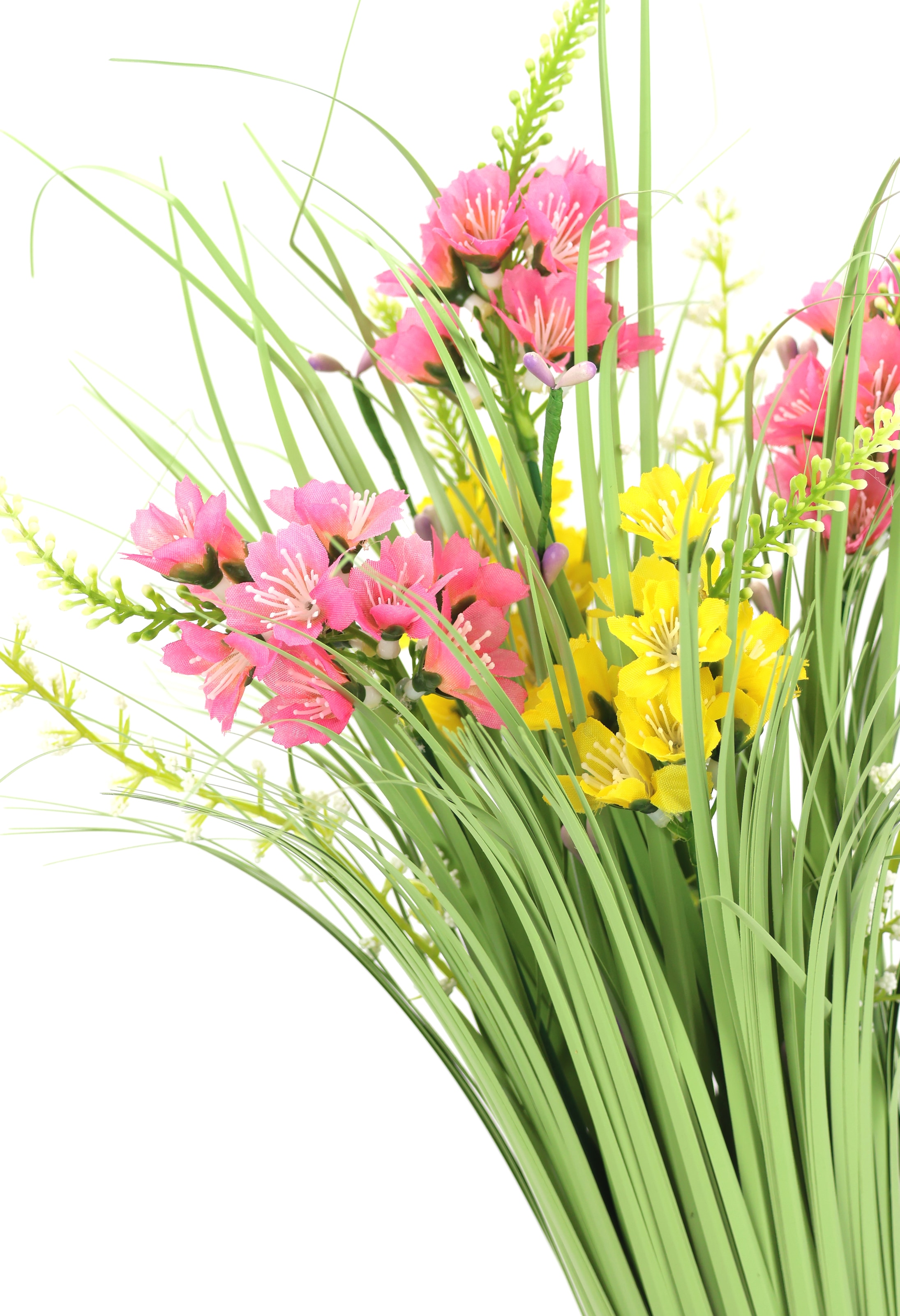 I.GE.A. Herbe artificielle »Grasbund mit Blüten« Deko Grasbusch Gräser Kunstblume Kunstpflanze Künstliche Pflanze