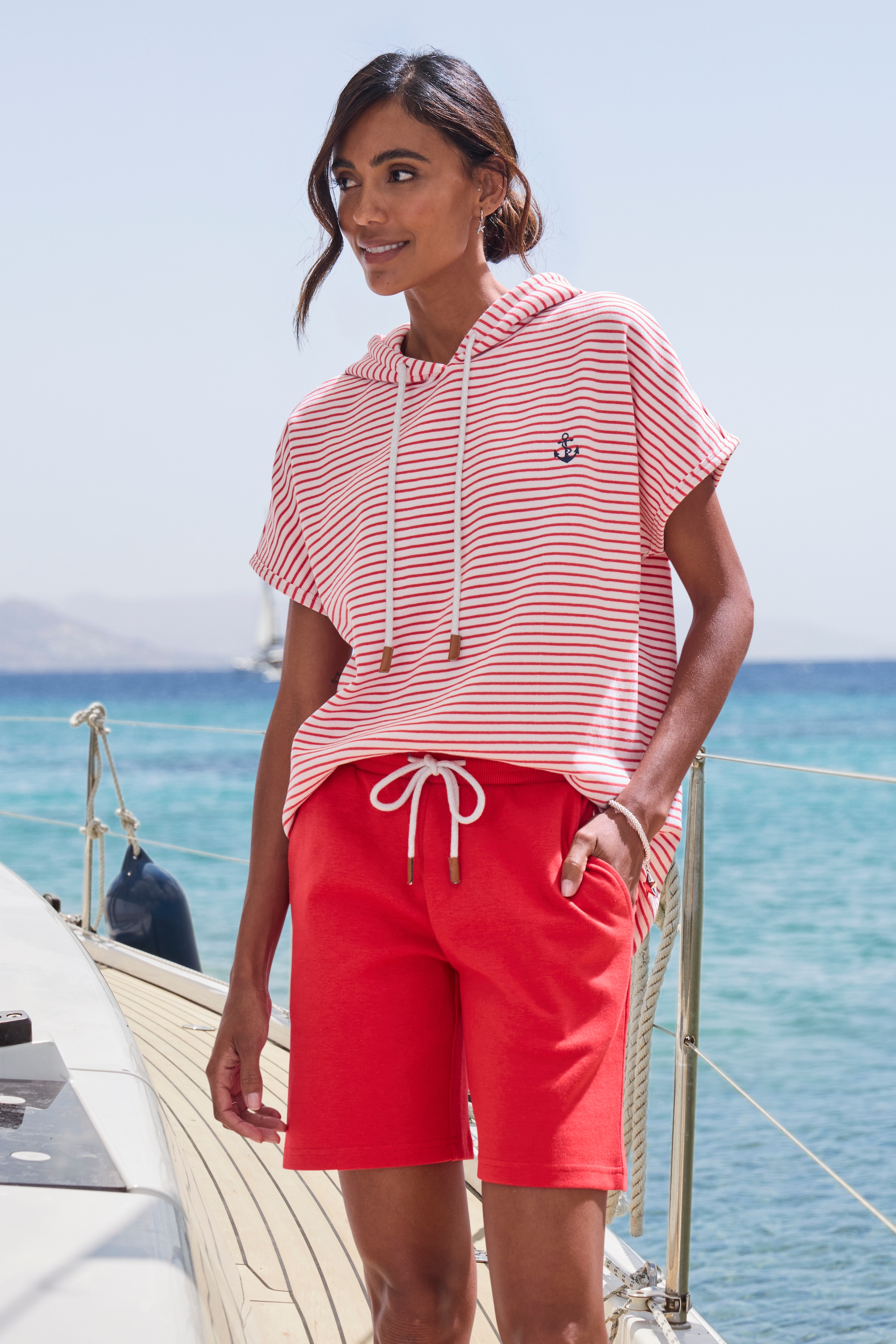 H.I.S Sweatshirt, gestreift und mit Kapuze, Loungewear