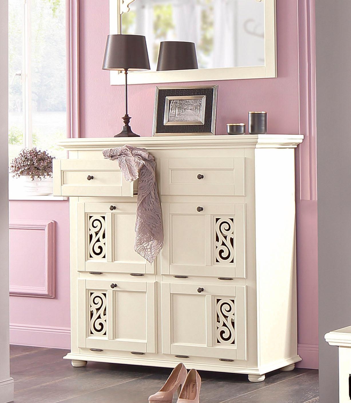 Image of Premium collection by Home affaire Schuhkommode »Arabeske«, mit schönen eingefrästen Ornamenten auf den Klappenfronten, Breite 115 cm bei Ackermann Versand Schweiz