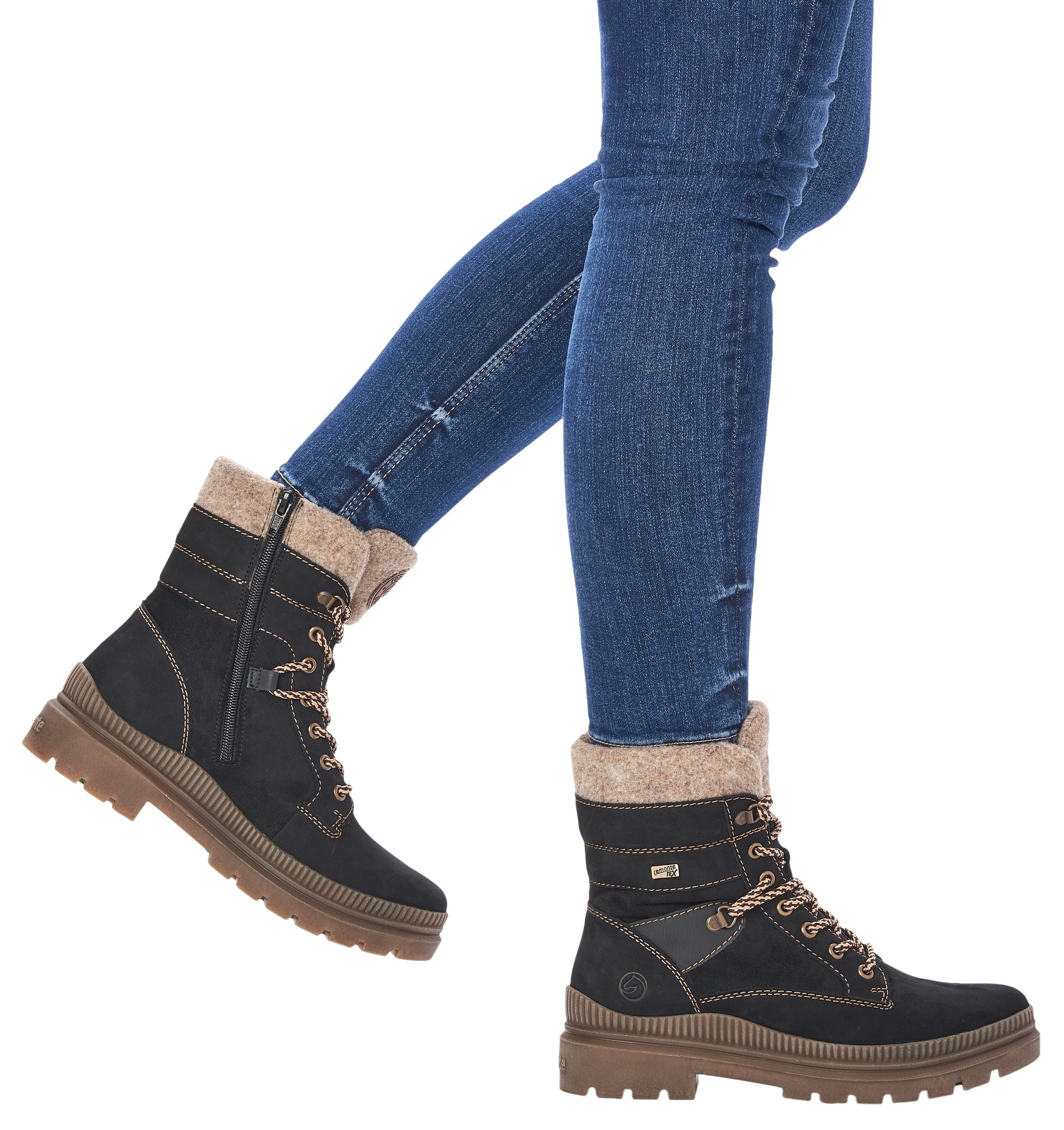 Remonte Winterboots, mit Textilbesatz am Kragen