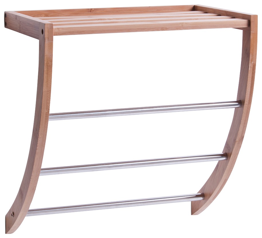 Image of Zeller Present Wandregal »Handtuchregal«, Bambus/Metall verchromt, 38x24x40 cm bei Ackermann Versand Schweiz