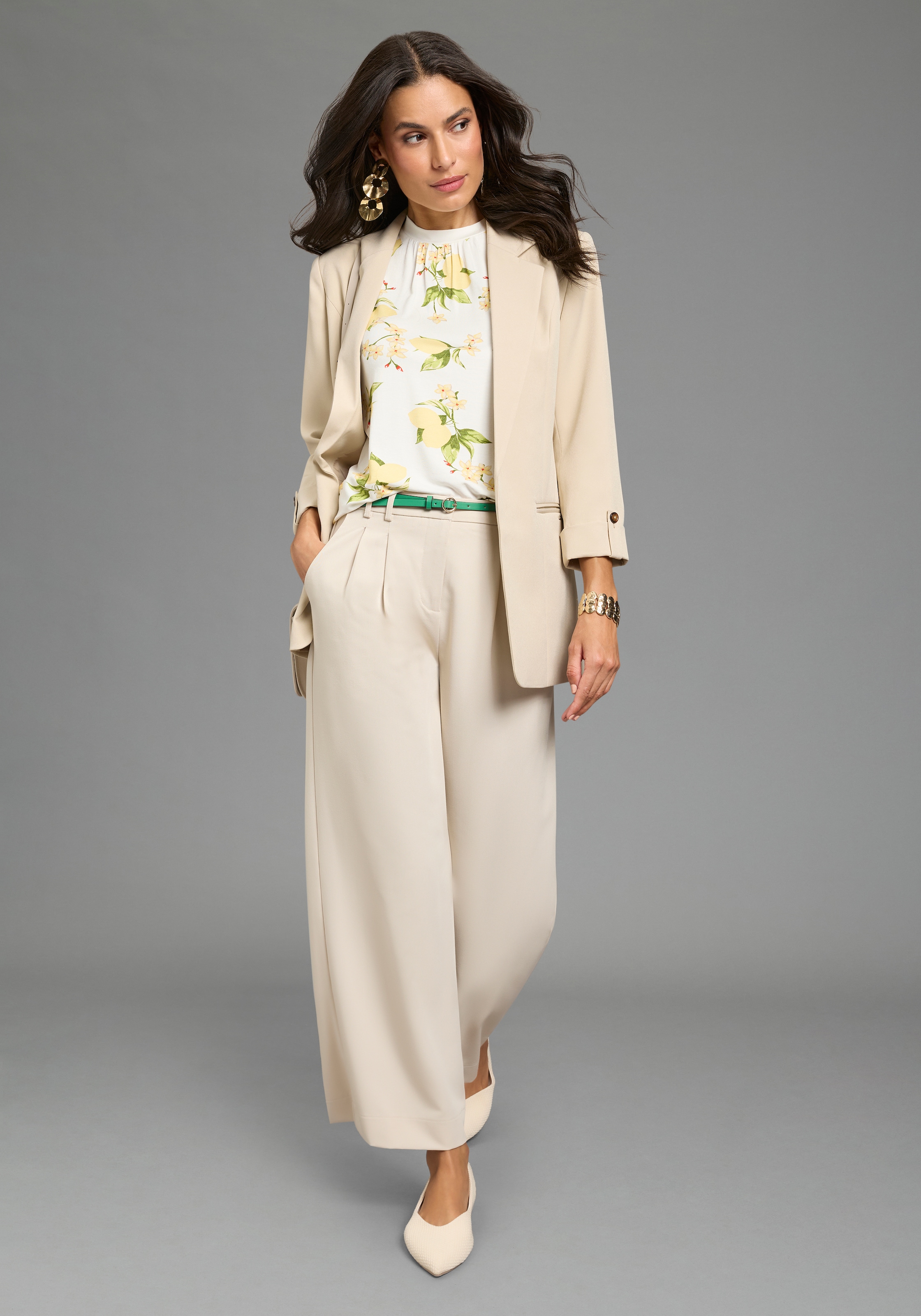 Laura Scott Shirttop figurumschmeichelnde Passform, hüftlange Schnittform