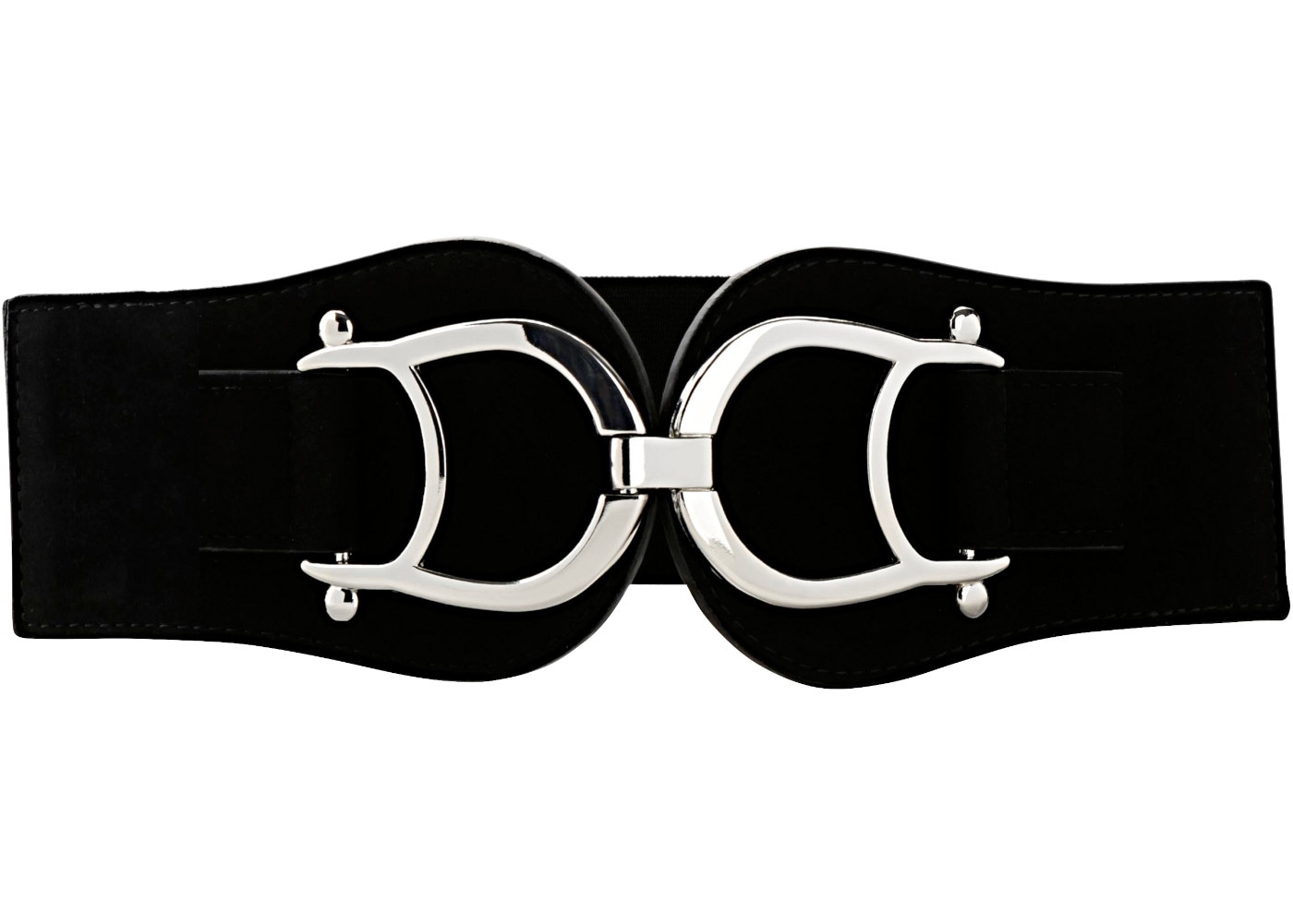 Image of bonprix Stretchgürtel Mix aus Lederimitat und Stretchmaterial, auffallende Schnalle
