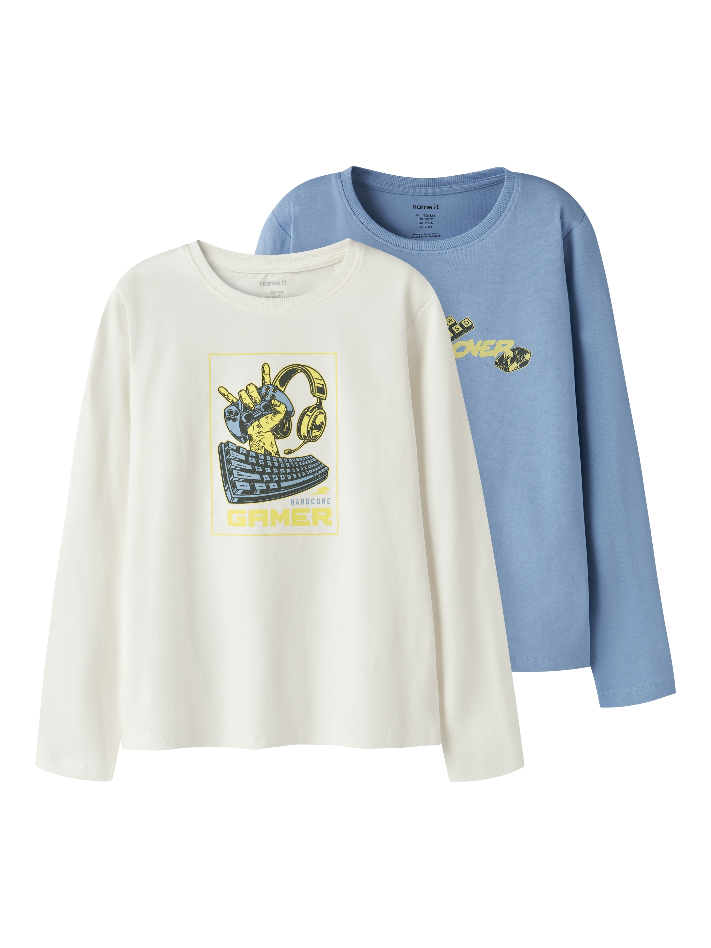 Image of Name It Langarmshirt "NKMVUX 2P LS TOP" Packung, 2 tlg. Baumwollmischung, regular fit