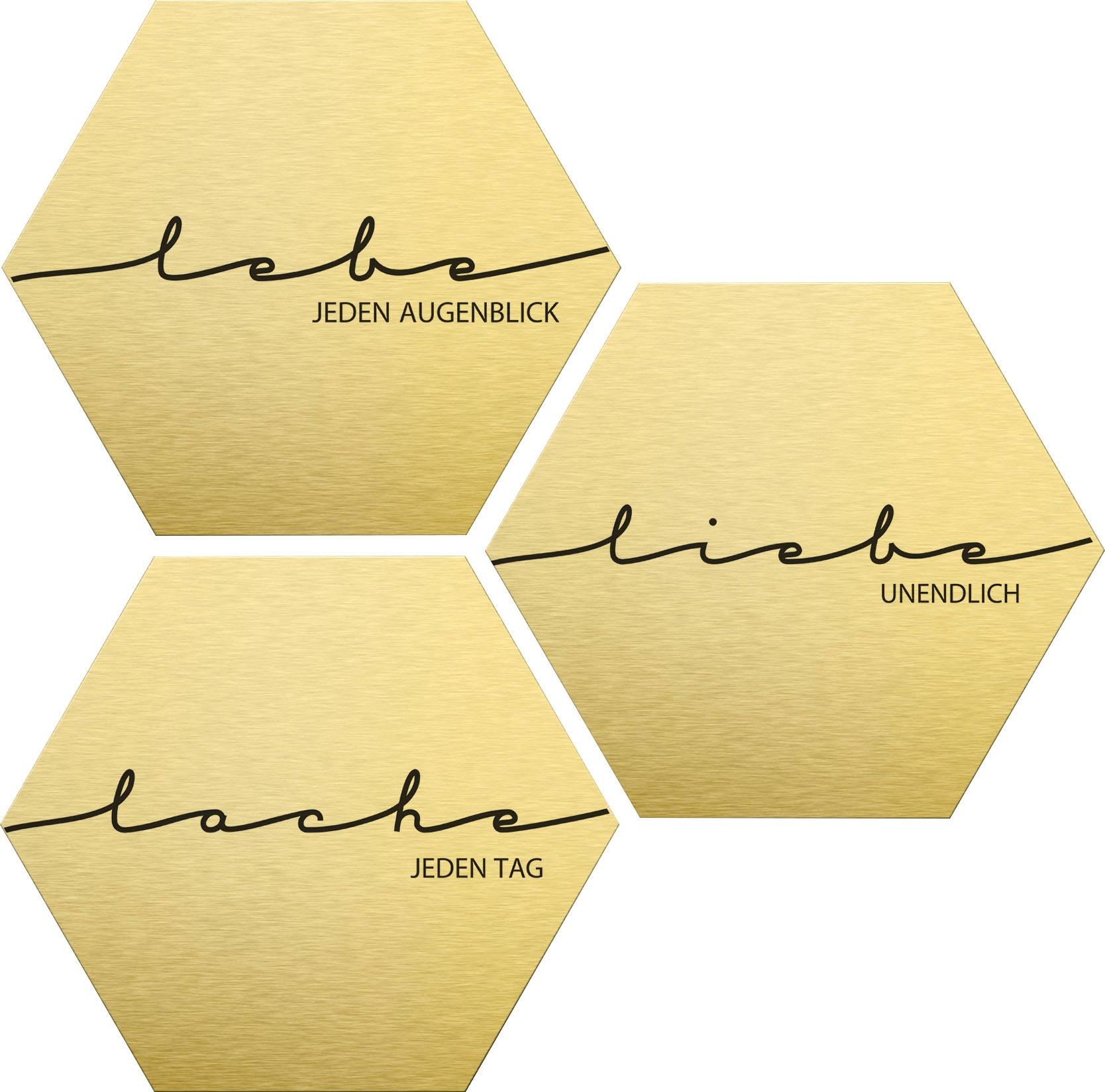 Image of Wall-Art Alu-Dibond-Druck »Lebe, Lache, Liebe«, (Set) bei Ackermann Versand Schweiz