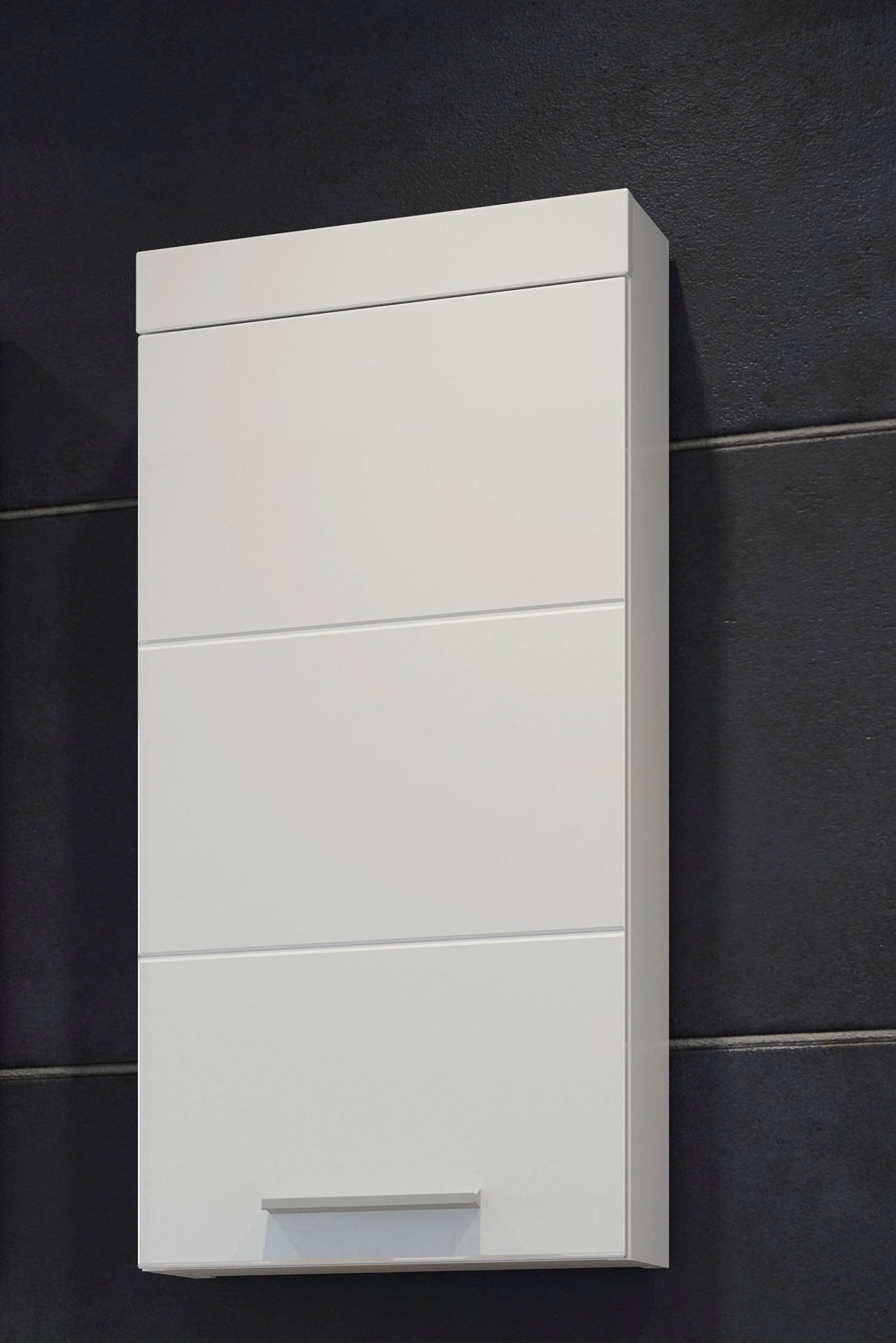 welltime Hängeschrank »Dormoletto« Weisser Badschrank mit waagerechter Fräsung - Masse (B/T/H) 35/16/75 cm