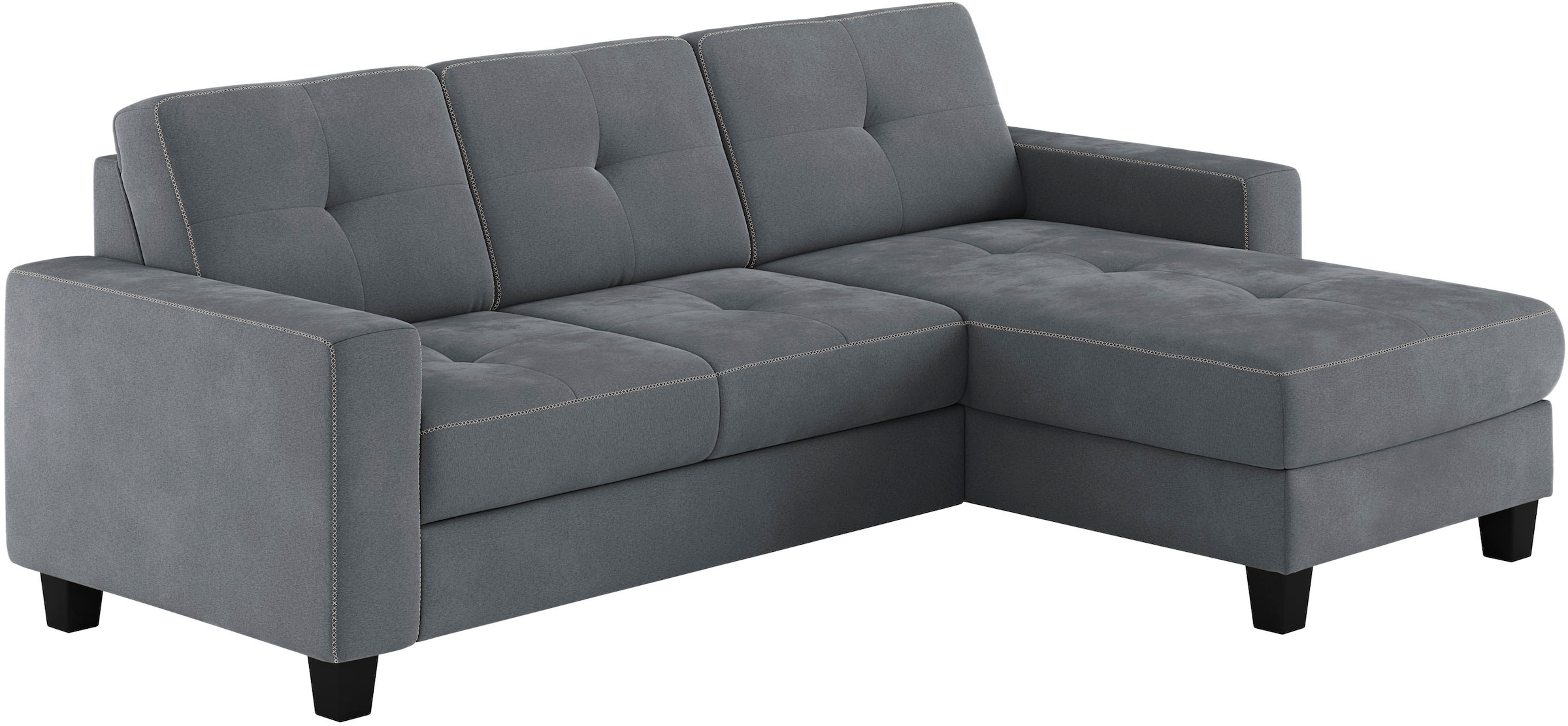 Places of Style Ecksofa »Varese L-Form«, wahlweise mit Bettfunktion und Bettkasten