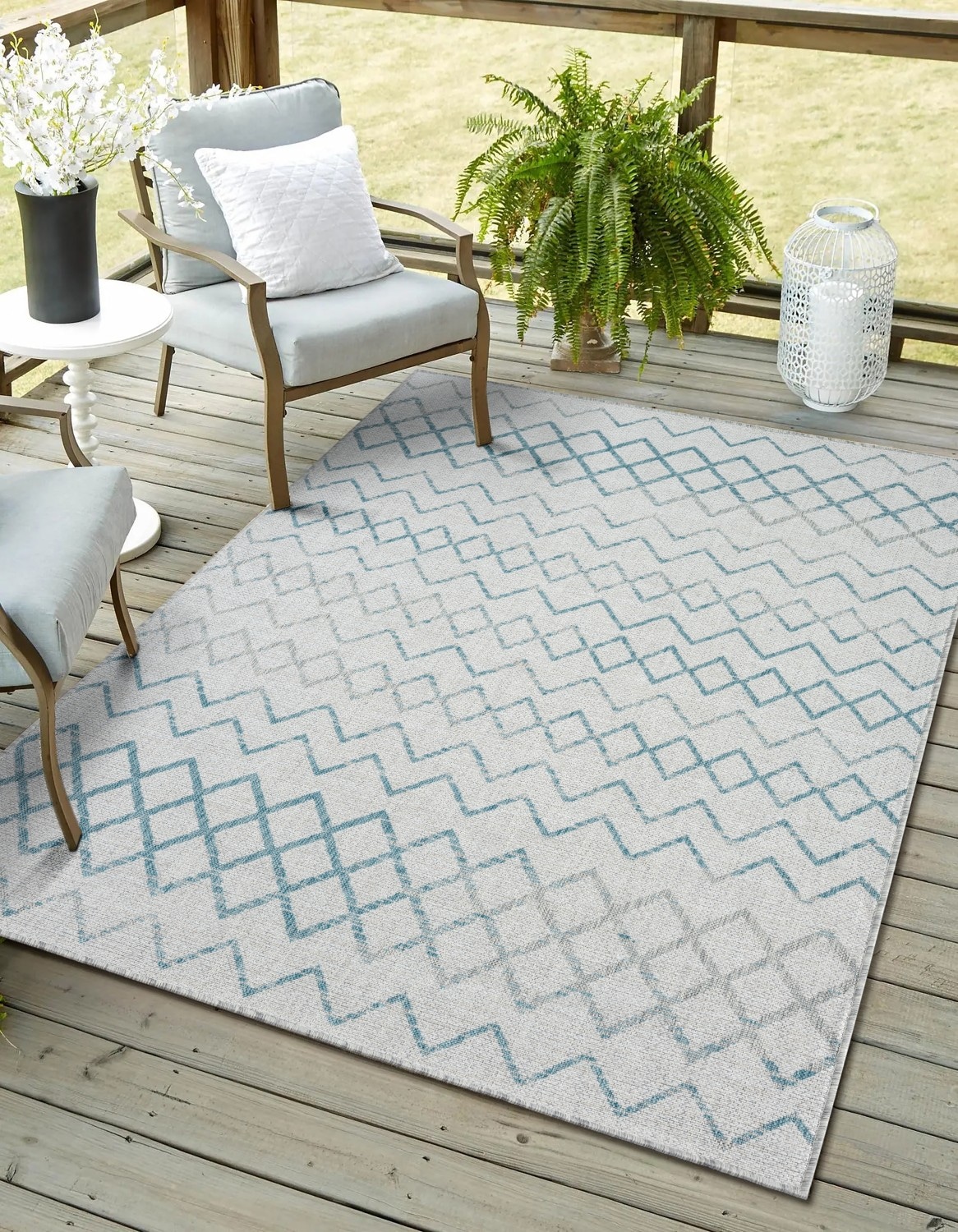 Image of Myflair Möbel & Accessoires Teppich "Nebula, LAGERRÄUMUNG" rechteckig 6 mm Höhe modernes Design, Rauten, Outdoor geeignet, Balkon, Terrasse