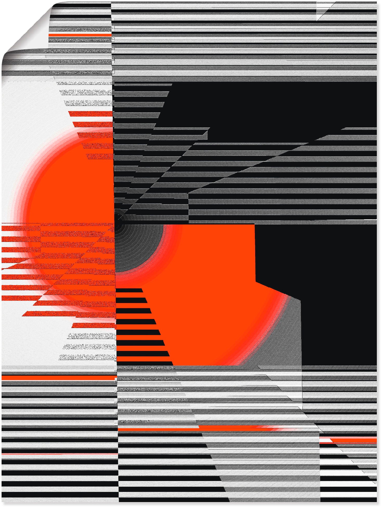 Image of Artland Wandbild »Schwarz weiss trifft rot Version 4«, Muster, (1 St.), in vielen Grössen & Produktarten - Alubild / Outdoorbild für den Aussenbereich, Leinwandbild, Poster, Wandaufkleber / Wandtattoo auch für Badezimmer geeignet bei Ackermann Versand Sch