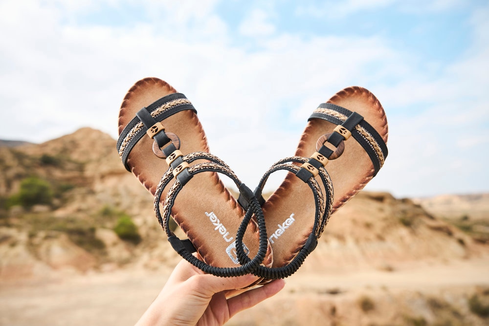 Rieker Sandale  chaussure d’été, chaussure de vacances, sandale à enfiler avec élastique