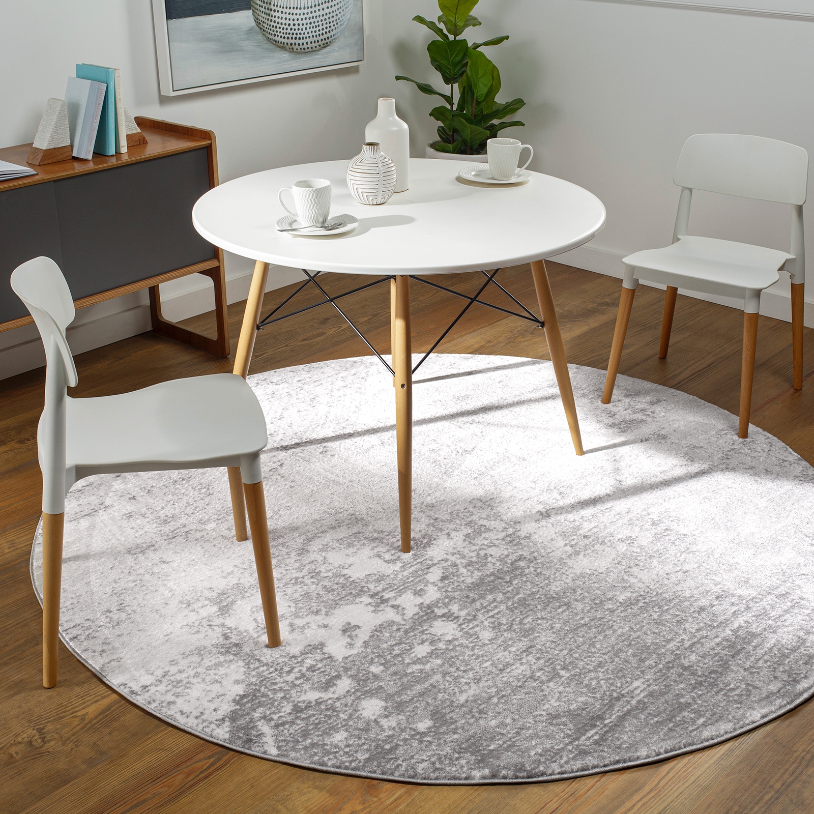 Image of Livabliss Teppich "BANGKOK" rund 9 mm Höhe Designerteppich in Marmor Optik, Kurzflor Wohnzimmerteppich/Läufer