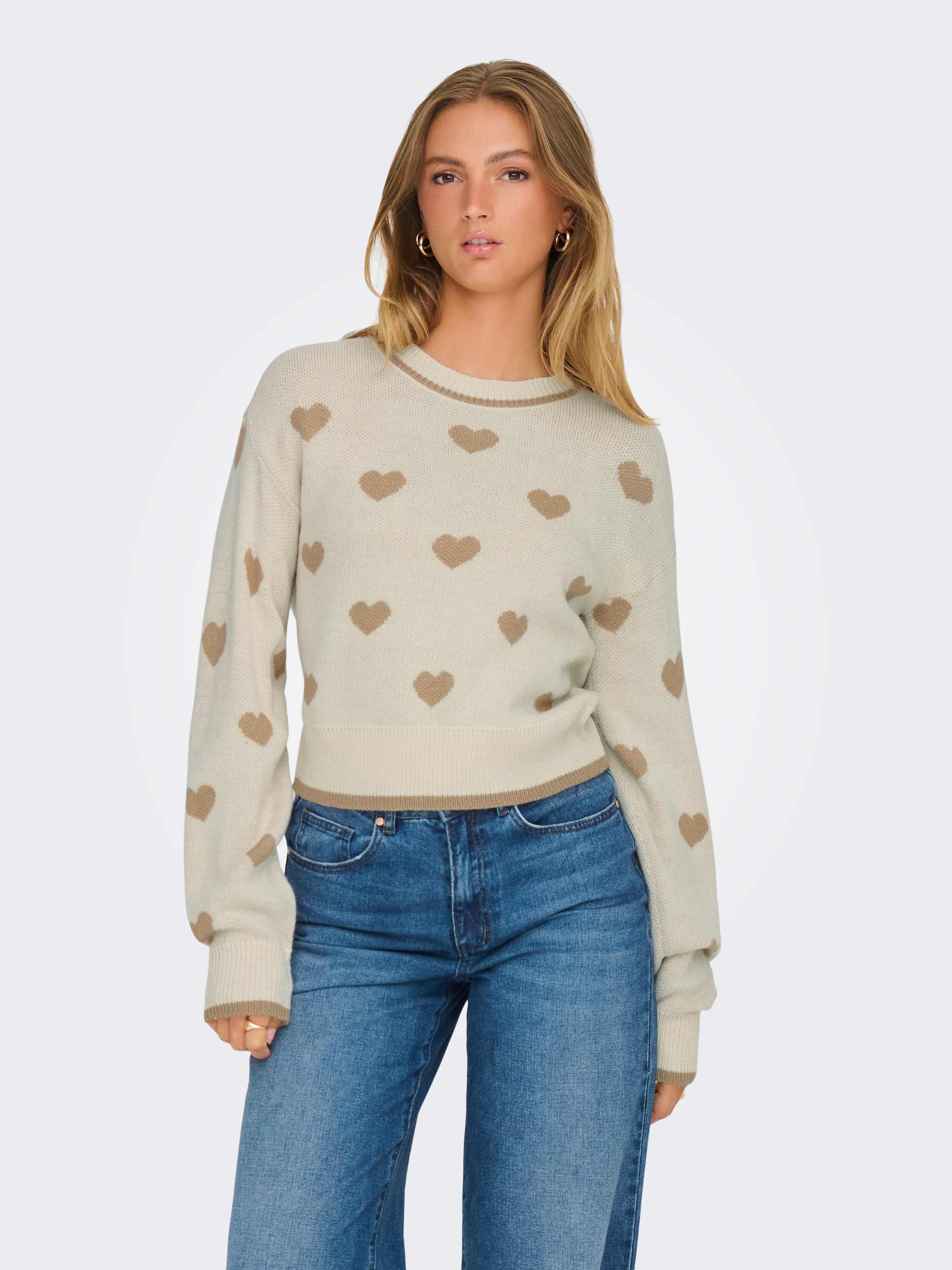 Image of JDY Rundhalspullover "JDYROMANCE L/S JACQ. PULLOVER KNT NOOS"