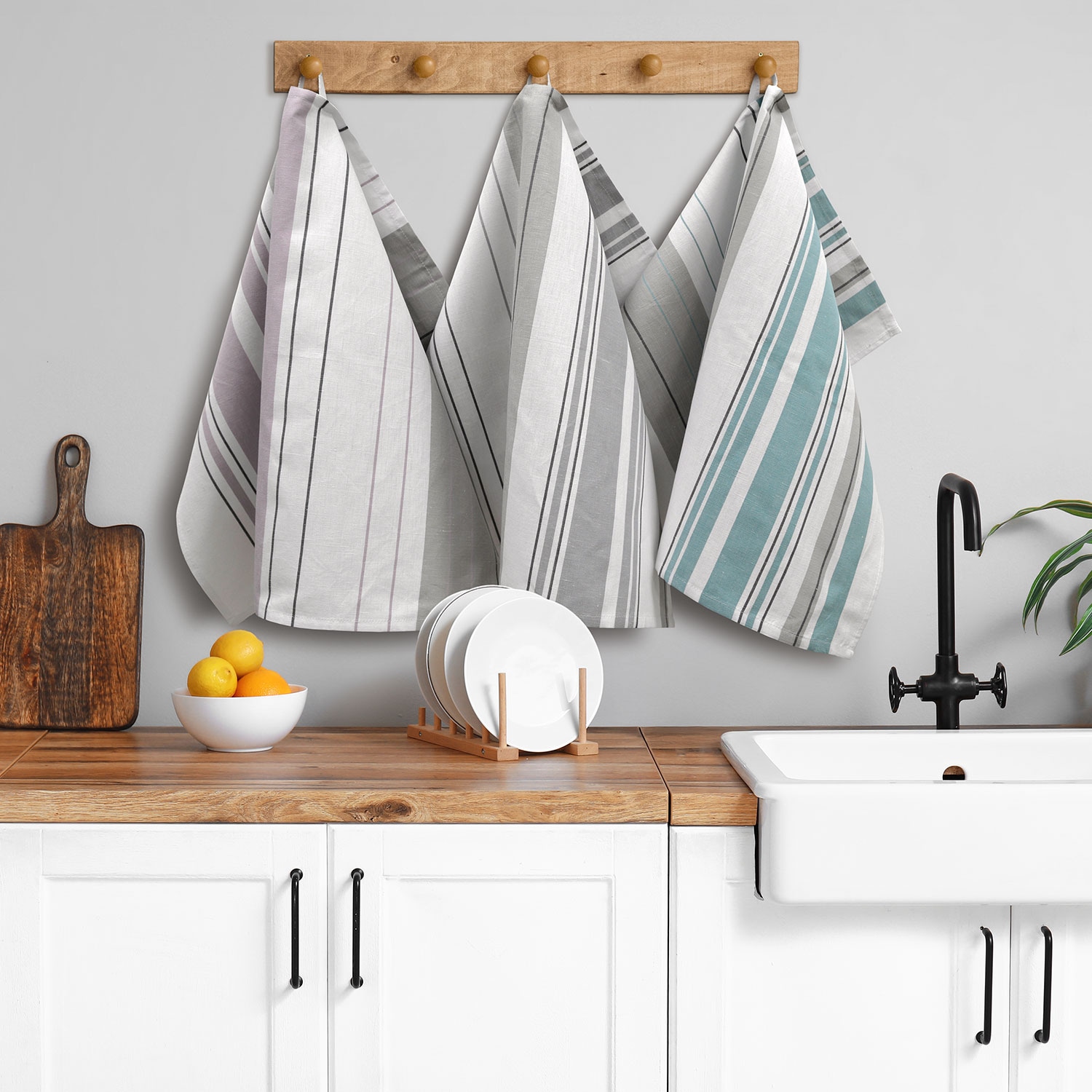 Dyckhoff Geschirrtuch »Streifenvielfalt« Halbleinen, fusselarm