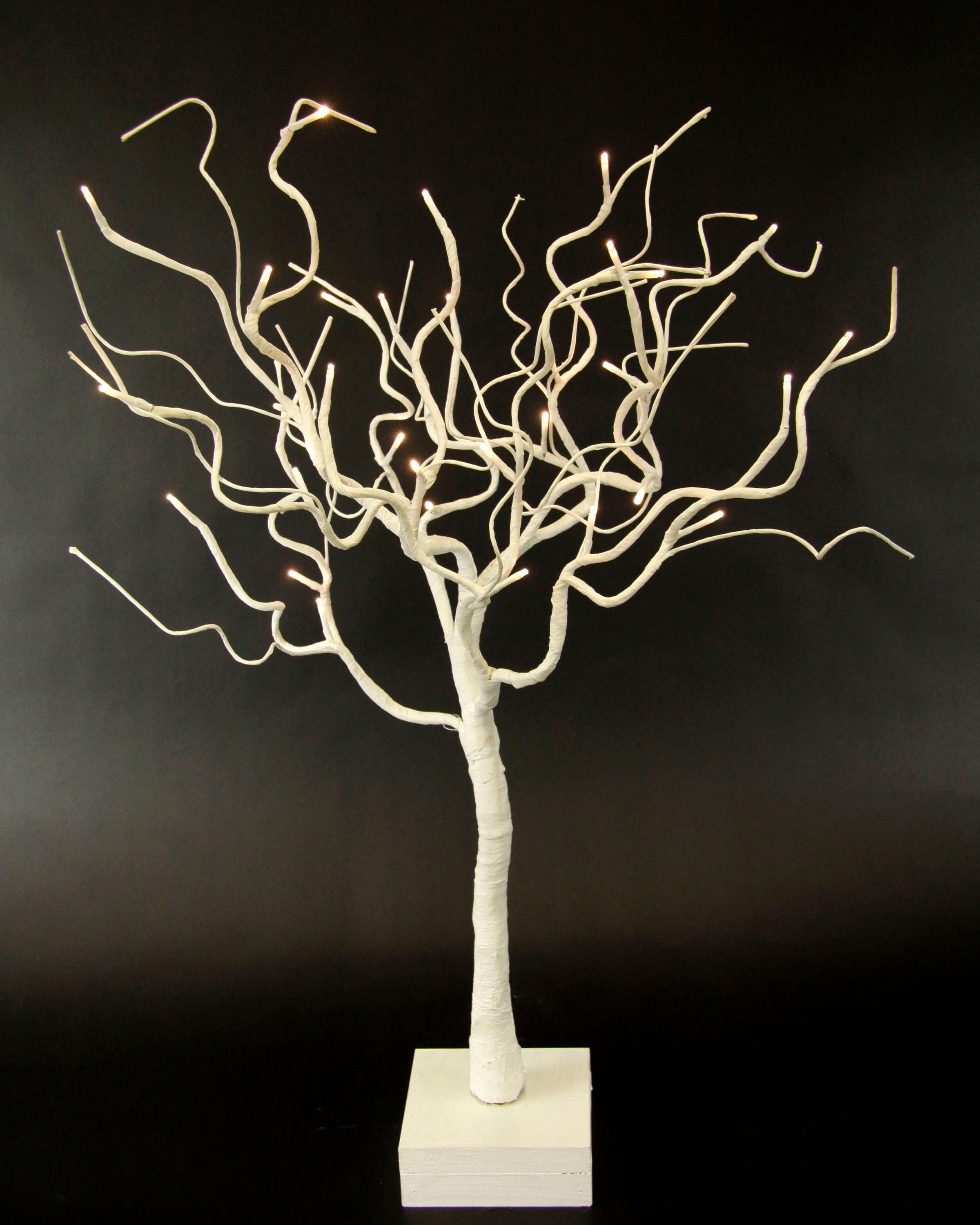 Image of I.GE.A. Dekobaum "Künstlicher Weihnachtsbaum, Weihnachtsdeko" Kunstbaum mit Schnee und Beleuchtung, auf Holzfuss, Höhe 70 cm