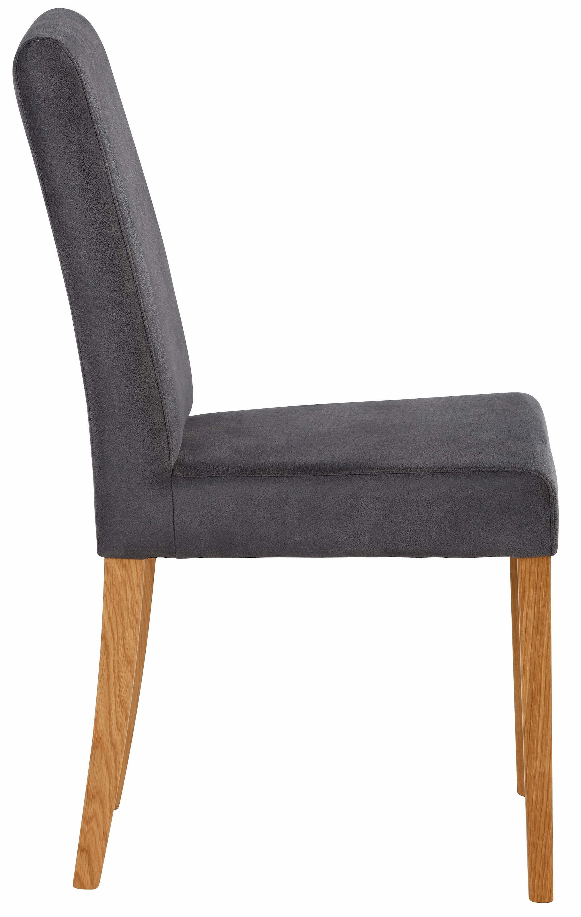 Home affaire 4-Fussstuhl »Bologna«, (Set), 2 St., Luxus-Microfaser, Gestell aus Massivholz