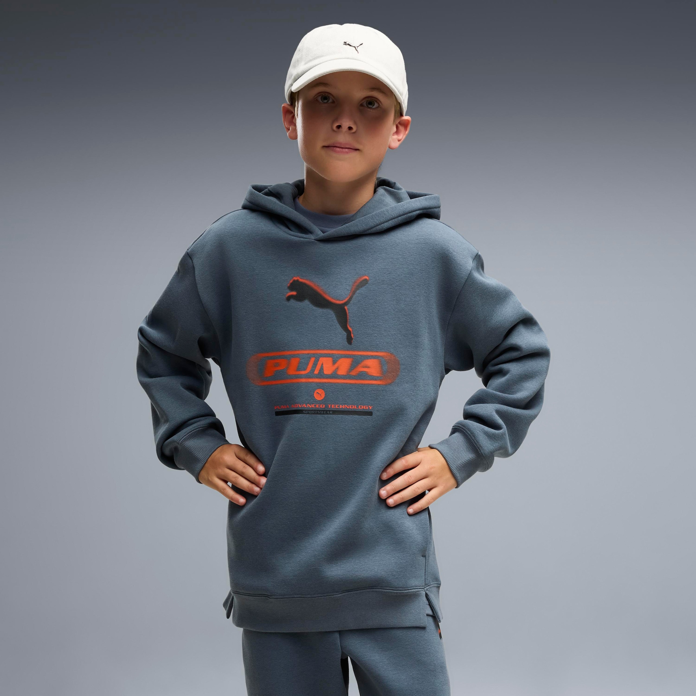 Image of PUMA Kapuzensweatshirt "STREET RELAXED HOODIE FL B", mit Kapuze, Eingrifftaschen, Ärmellänge lang, für Jugendliche