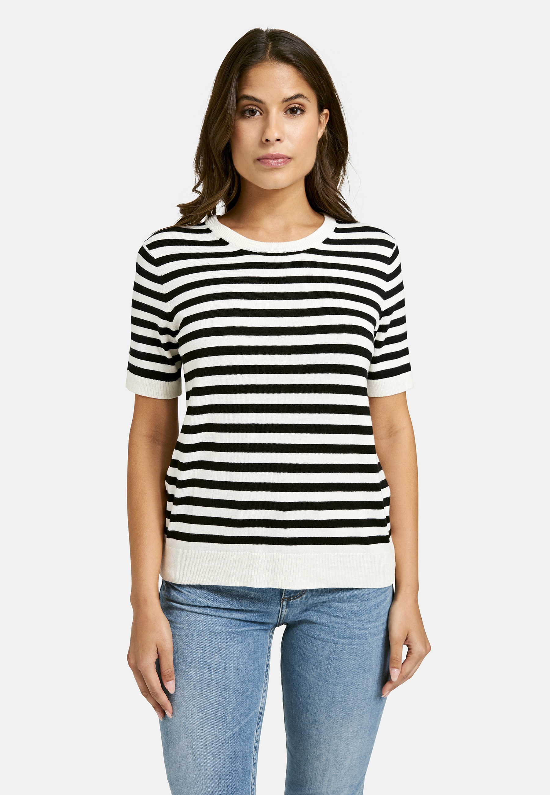 Image of Smith & Soul Kurzarmpullover mit Rundhals, Viskosemix