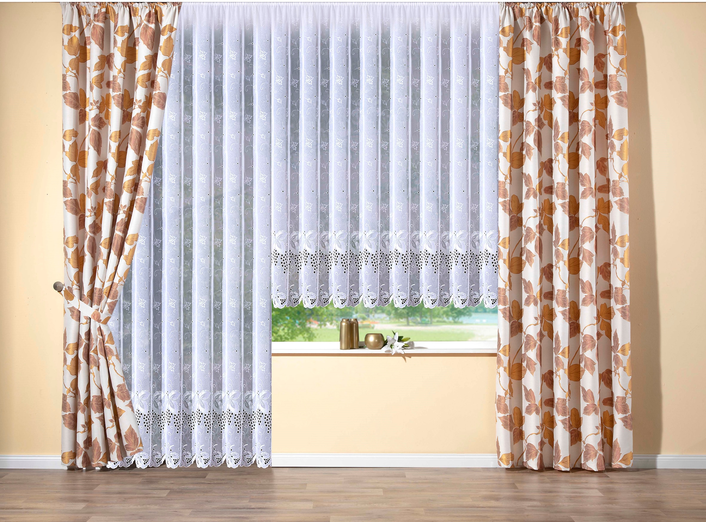 Image of Stickereien Plauen Gardine "Rebe" Kräuselband 1 Stk. tlg.