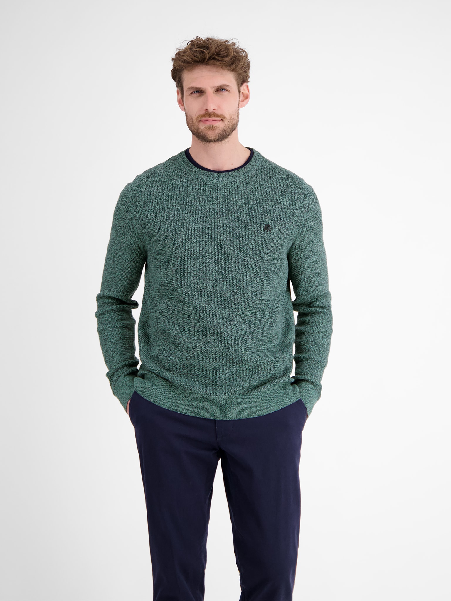 Image of LERROS Strickpullover mit Logo-Stickerei und in Struktur-Optik
