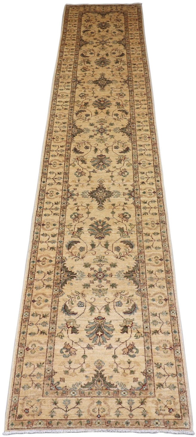 Image of morgenland Läufer »Ziegler Blumenmuster Beige 394 x 78 cm«, rechteckig, 0,6 mm Höhe, Unikat mit Zertifikat bei Ackermann Versand Schweiz