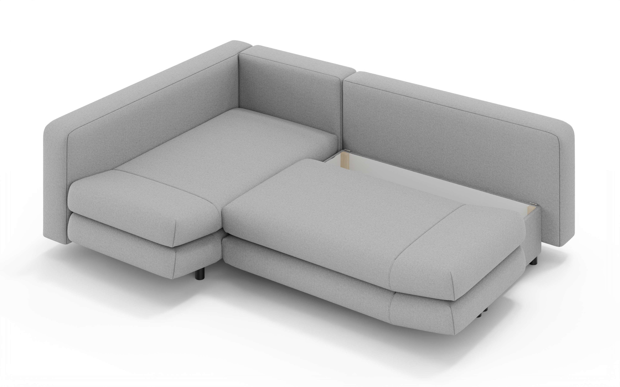 Home affaire Canapé d'angle »LENNARA Schlafsofa mit Bettkasten, Masse B/T/H: 234/179/85 cm« L-Form mit Ottomane rechts/links, mit Wellenunterfederung