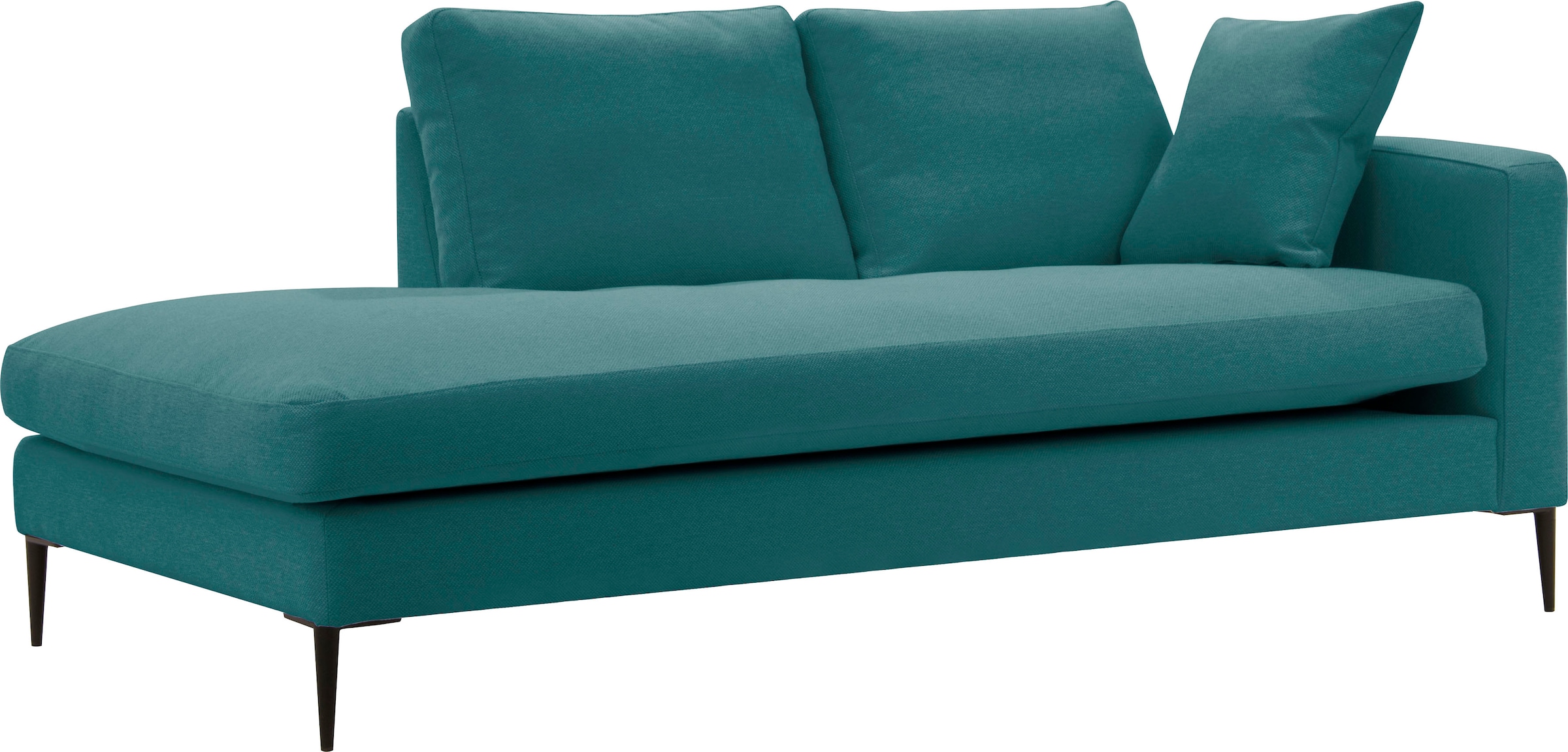 Leonique Recamiere »Cozy Chaiselongue, Masse B/T/H: 195/97/80 cm«, mit losen Kissen und Metallbeinen, Armlehne links oder rechts wählbar