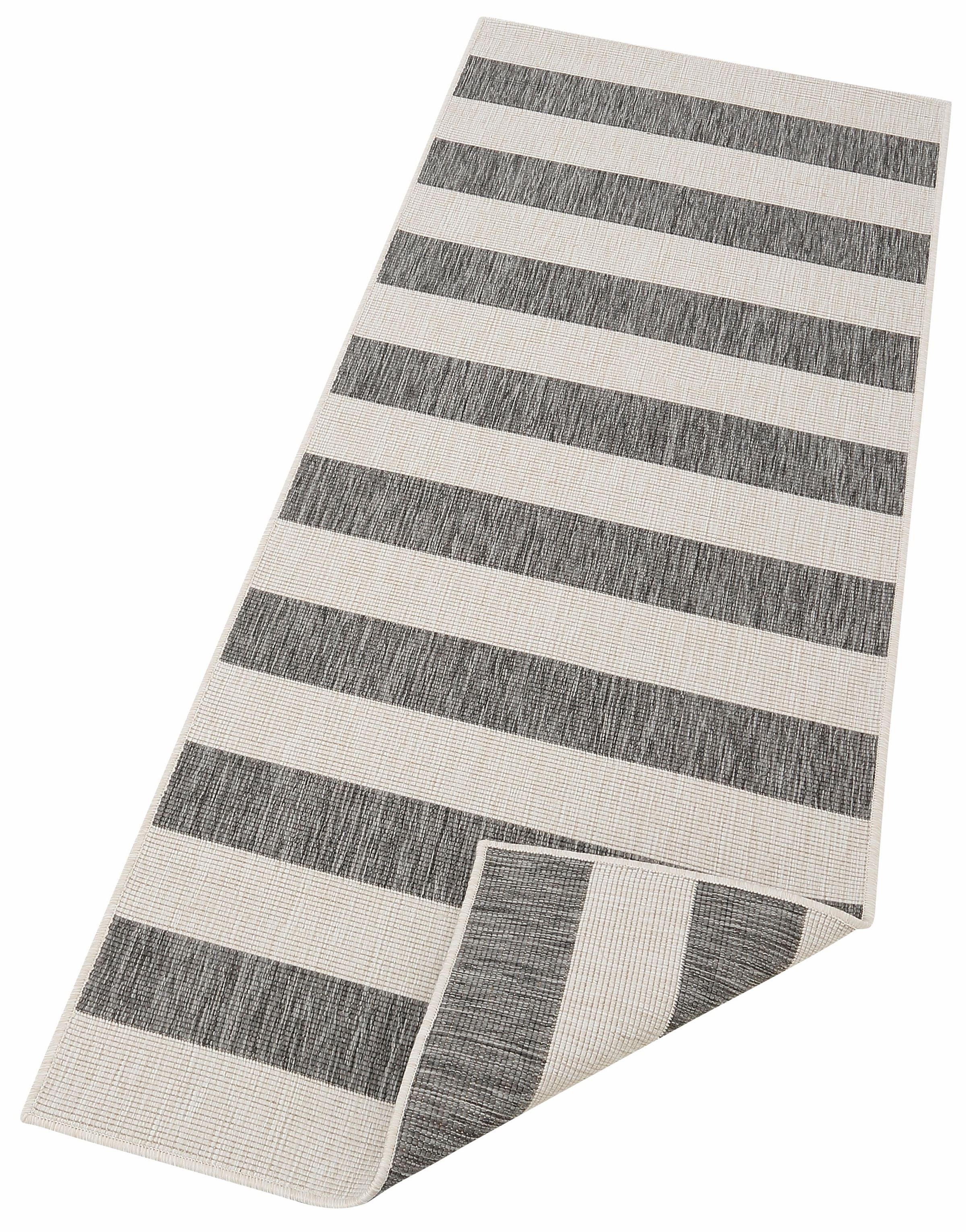 Image of andas Läufer »Alan«, rechteckig, 5 mm Höhe, In - und Outdoor geeignet, Wendeteppich mit Streifen, Flachgewebe, Wetterfest & UV-beständig, besonders flacher Läufer für Balkon, Terrasse, Wintergarten, Küche, Esszimmer, Wohnzimmer, Flur, Diele bei Ackermann 