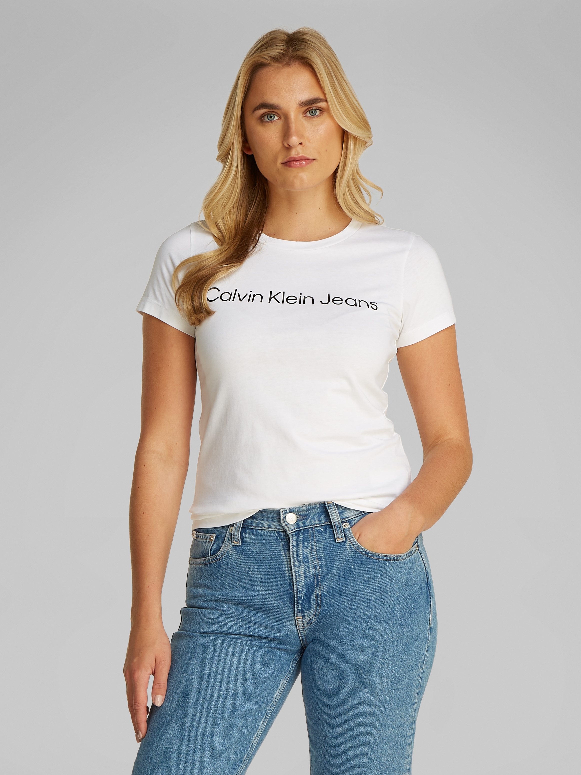 Calvin Klein Jeans T-Shirt »INSTITUTIONAL LOGO 2-PACK TEE«, mit Logoschriftzug