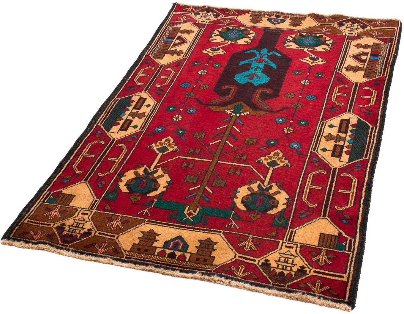 Image of morgenland Orientteppich »Belutsch - 135 x 85 cm - dunkelrot«, rechteckig, 8 mm Höhe, Wohnzimmer, Handgeknüpft, Einzelstück mit Zertifikat bei Ackermann Versand Schweiz