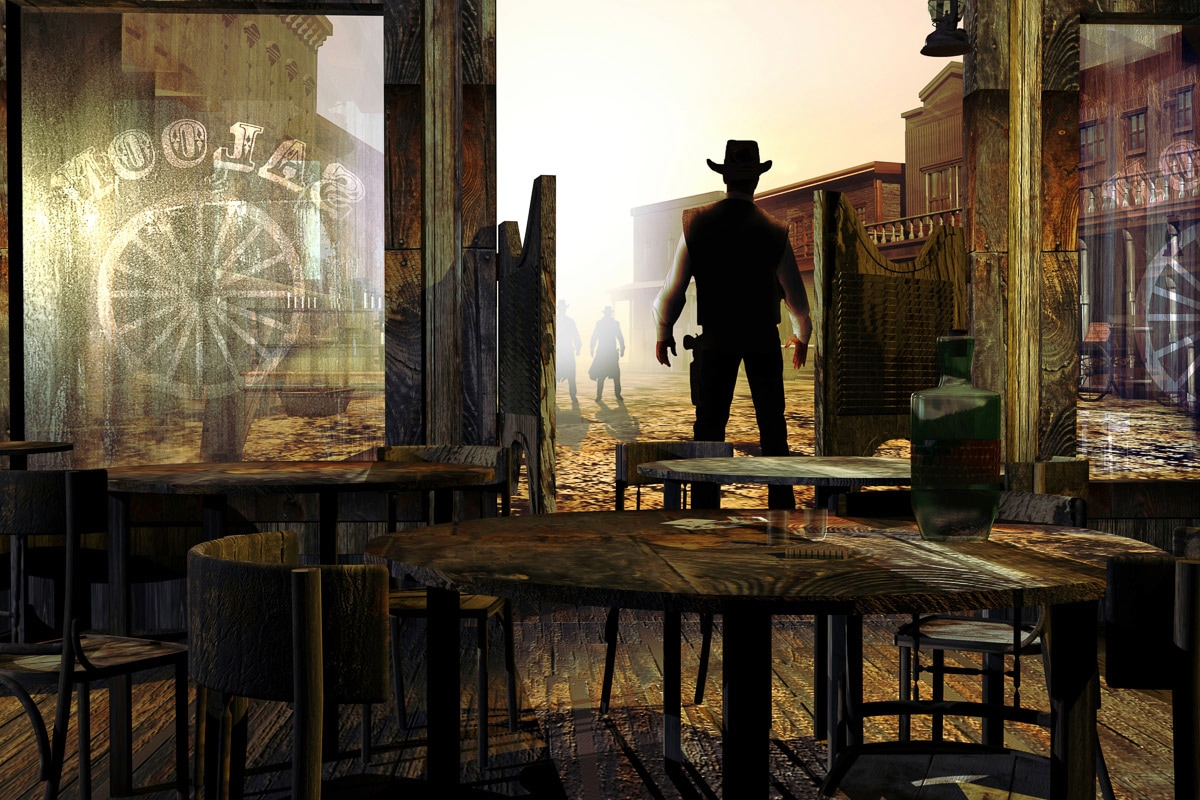 Image of Papermoon Fototapete "Cowboy im Saloon"