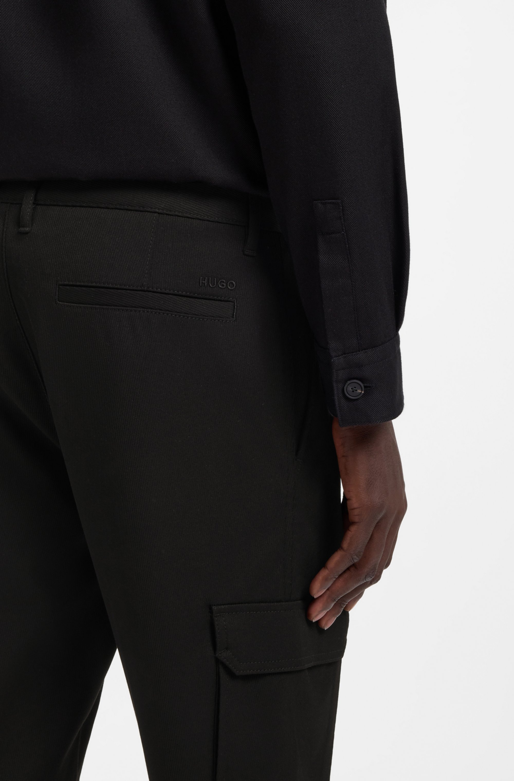 HUGO Pantalon cargo »Glavin«  Slim Fit, tapered leg, Bundfalten vorne
