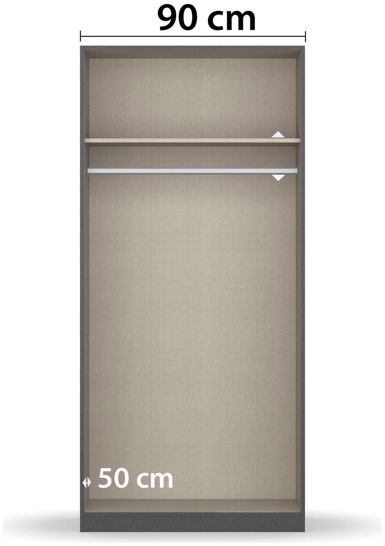 rauch Kleiderschrank »Drehtürenschrank Schrank Garderobe Ankleide FREISING« Breite/Höhe/Tiefe: 91/197/54 cm,  schlichtes Design mit griffloser Front und Griffmulde MADE IN GERMANY