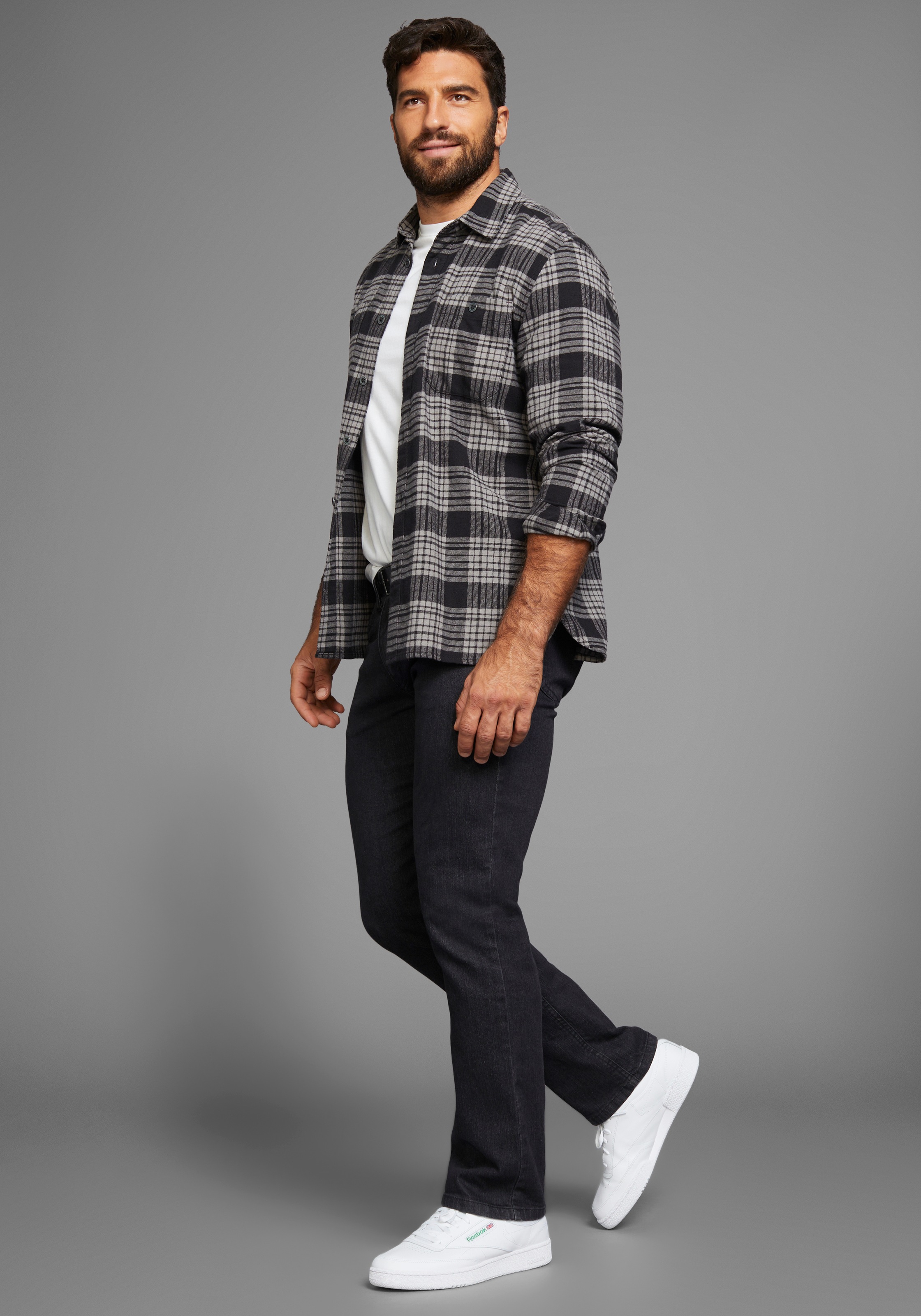 Man's World Flanellhemd, mit Brusttasche