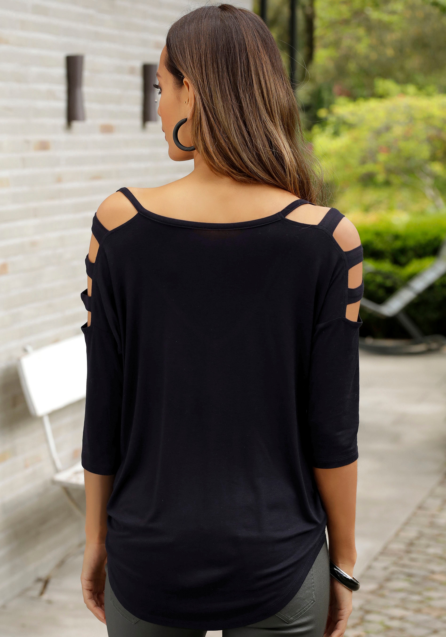 LASCANA 3/4-Arm-Shirt, confortablement Commander Cut-outs mit