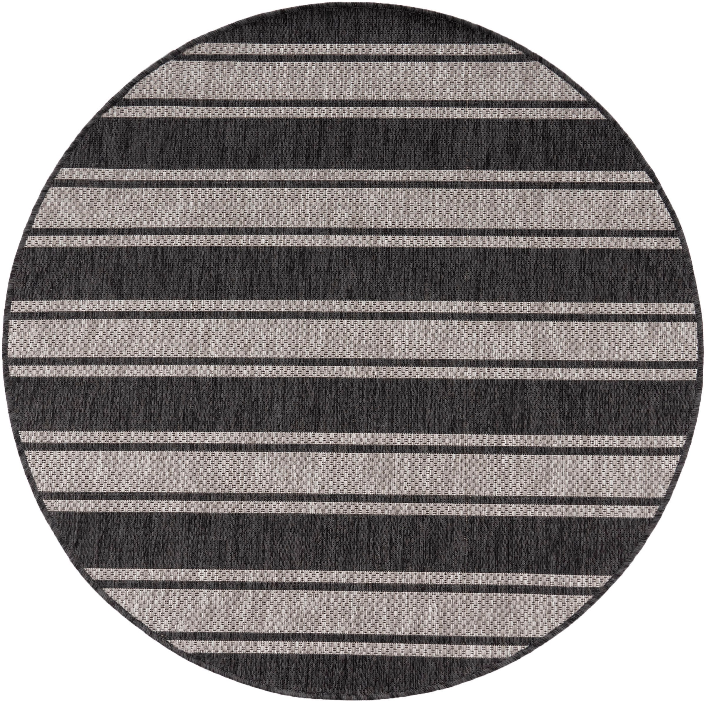 Teppich »Roma 273«, rund, Flachgewebe, gestreift, In- und Outdoor geeignet