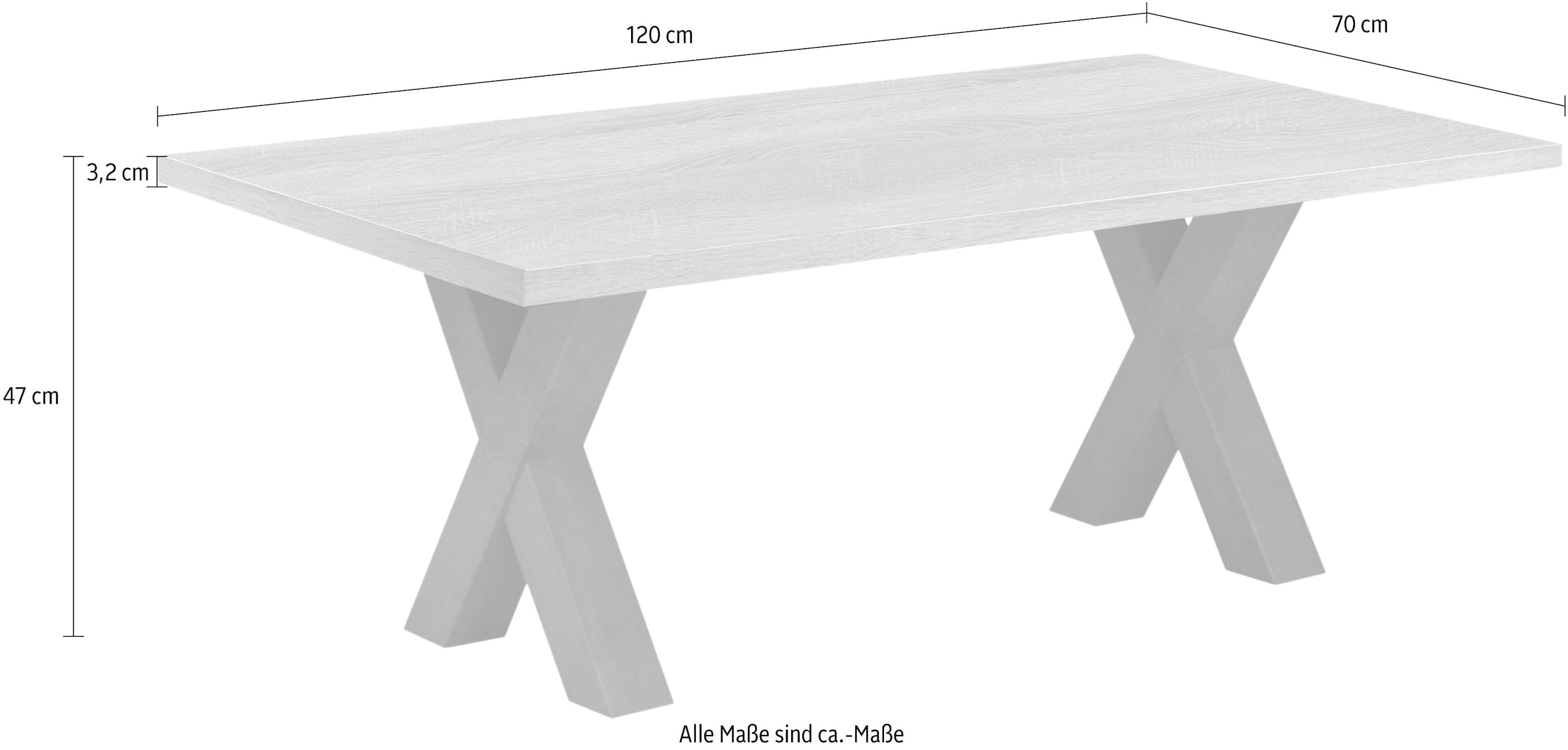 Mäusbacher Couchtisch »Mister X-CT 120 TOPSELLER!«, Mäusbacher Couchtisch mit X Gestell. Breite 120 cm