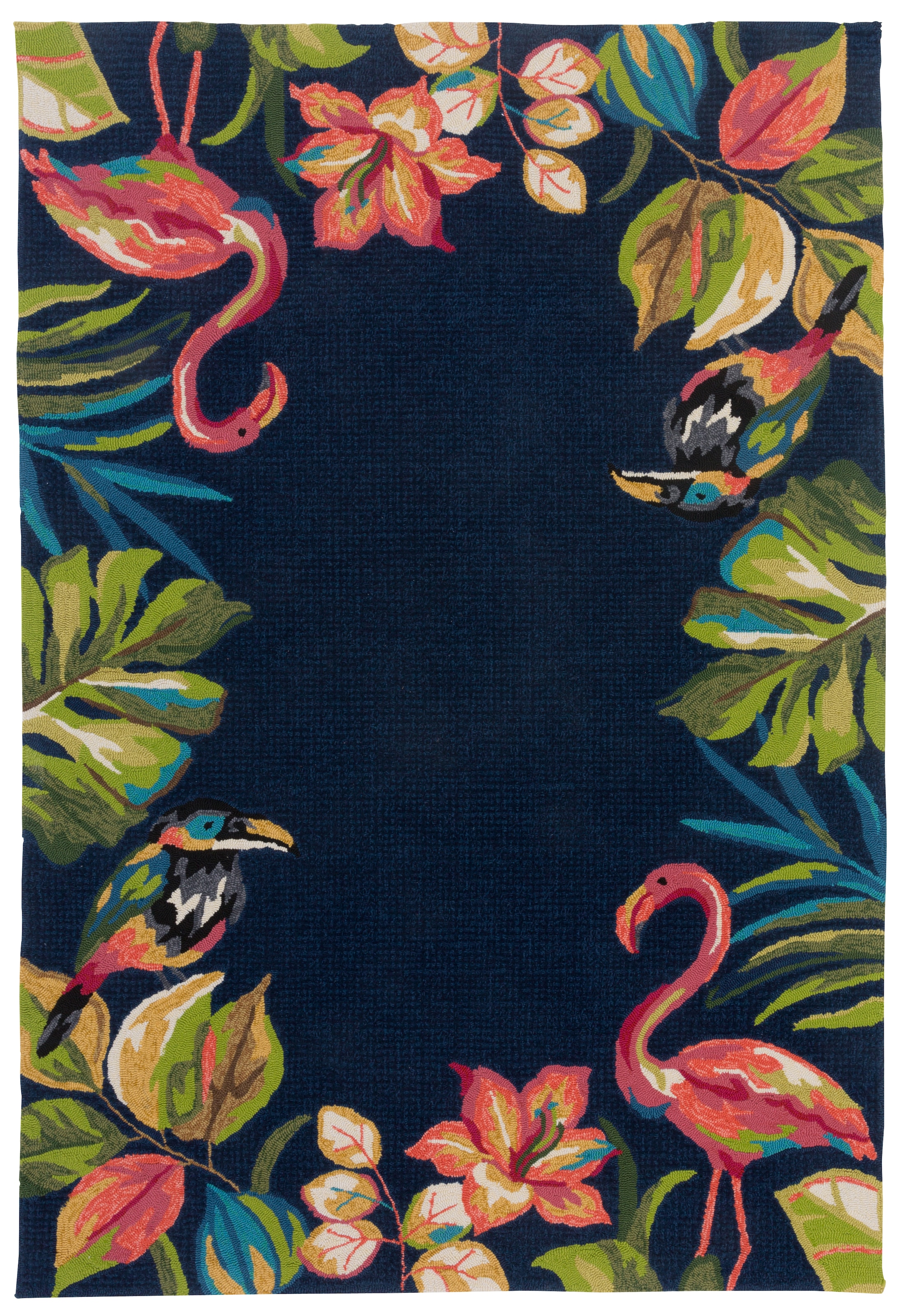 Image of Gino Falcone Teppich "Rosetta 020 Flamingos" rechteckig 15 mm Höhe besonders weich durch Microfaser, In- und Outdoor geeignet, Wohnzimmer