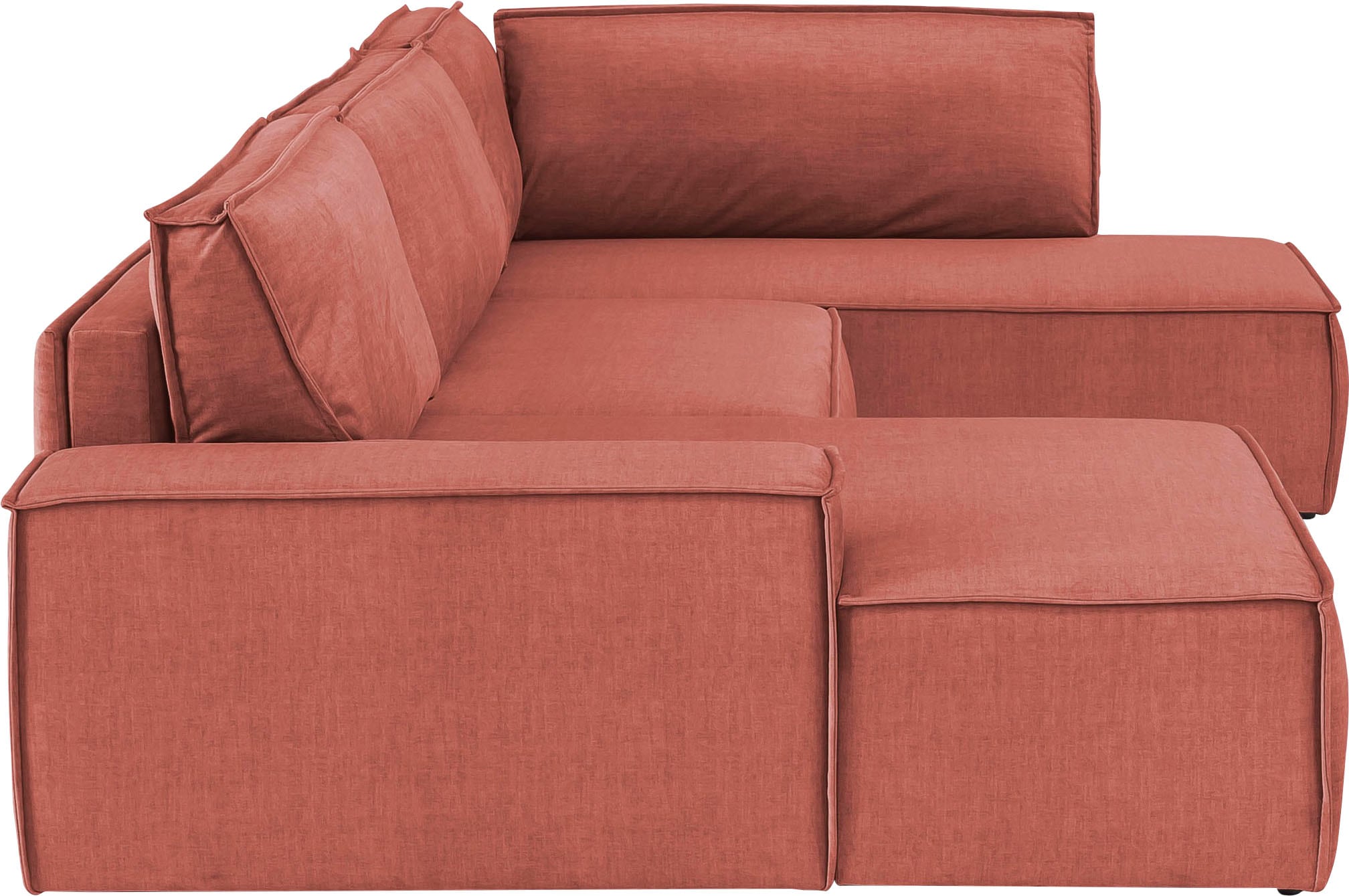 Home affaire Wohnlandschaft »SHERWOOD 329 cm, U-Form, Schlafsofa,«, Schlaffunktion m. Bettkasten (194x139 cm), Cord, Vintage, Samtvelours